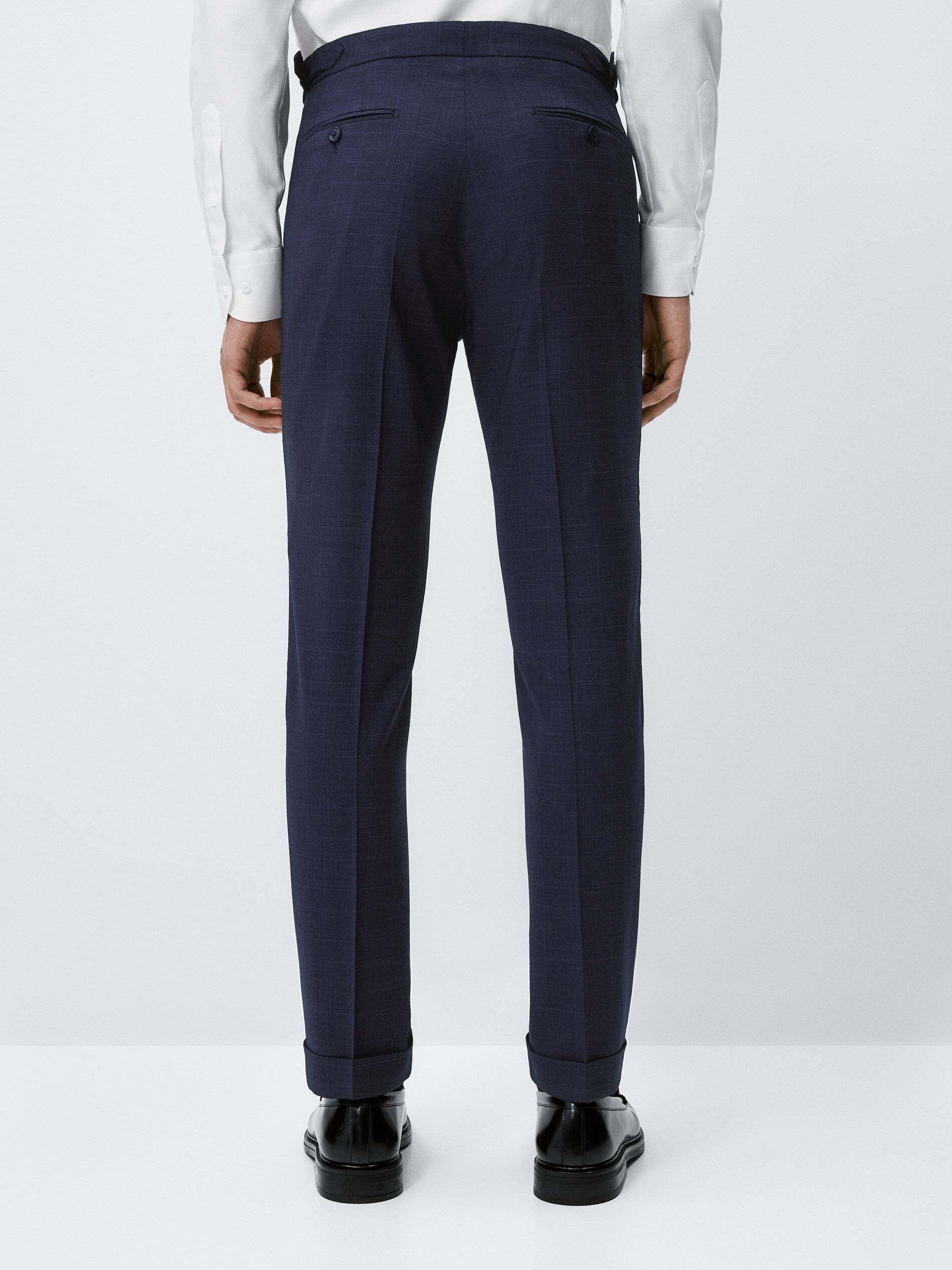 Pantalón traje mezcla lana cuadros - AÑIL