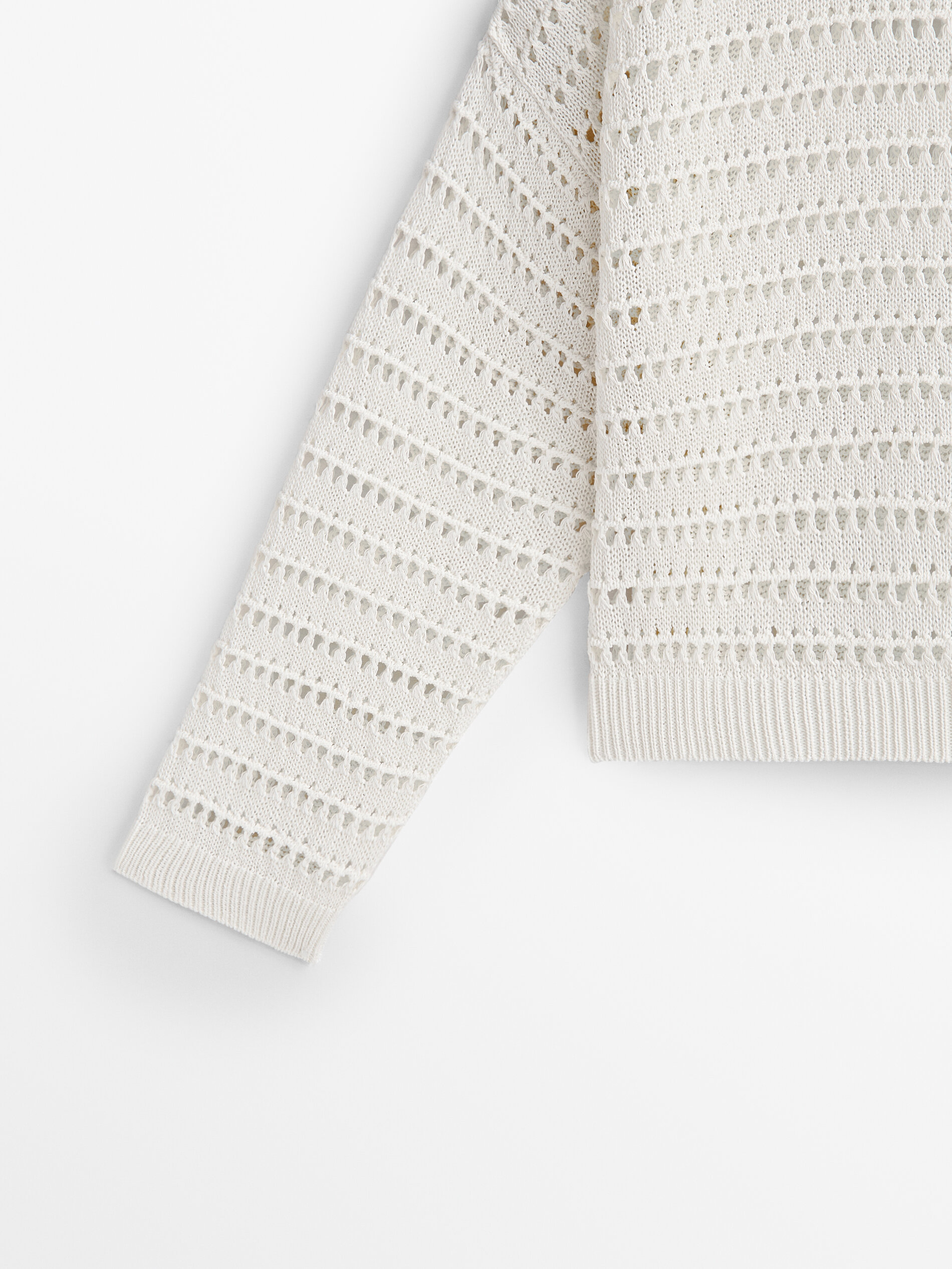 Jersey punto calado cuello redondo - CRUDO