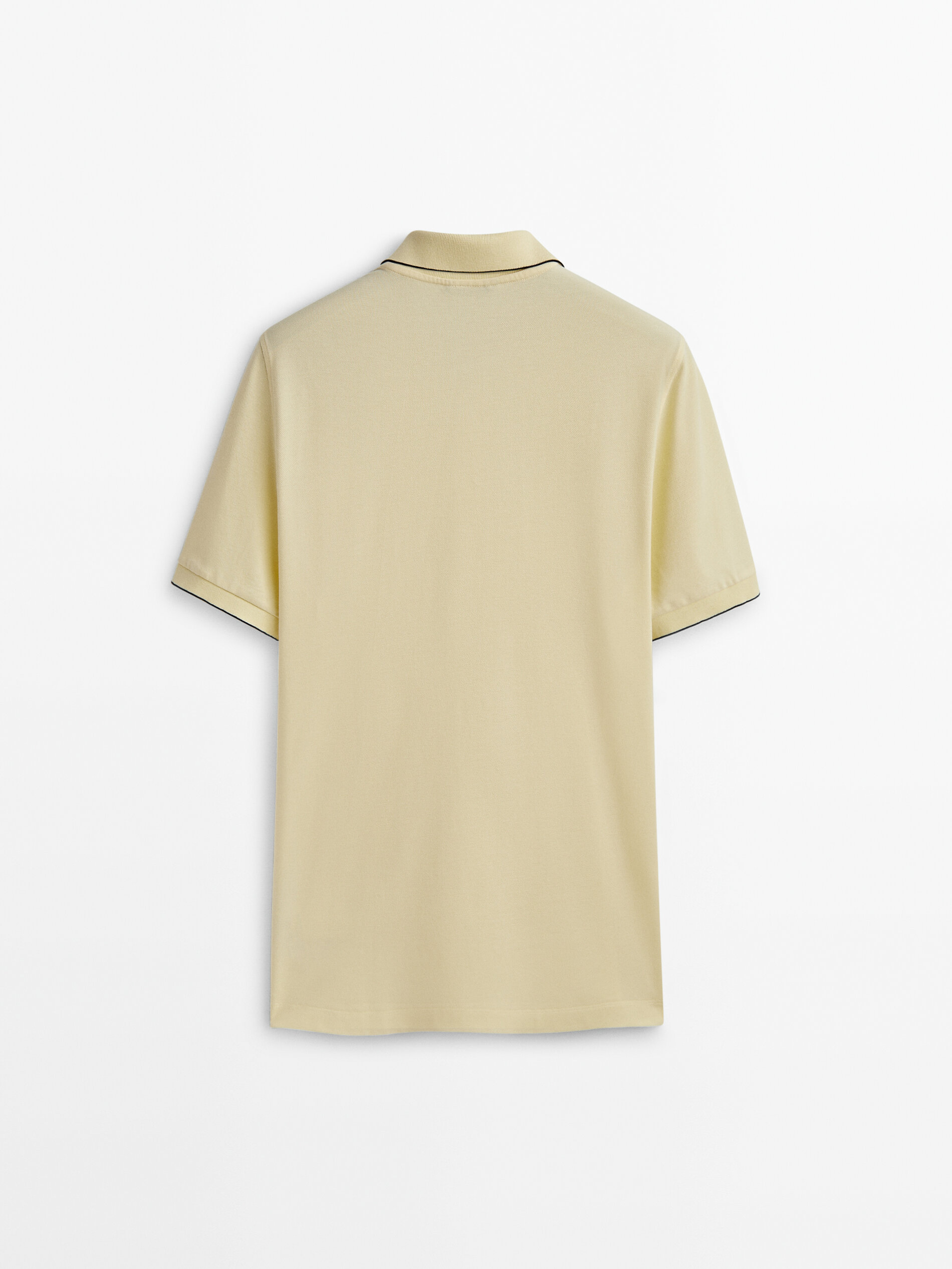 Polo piqué 100 % algodón contraste - AMARILLO