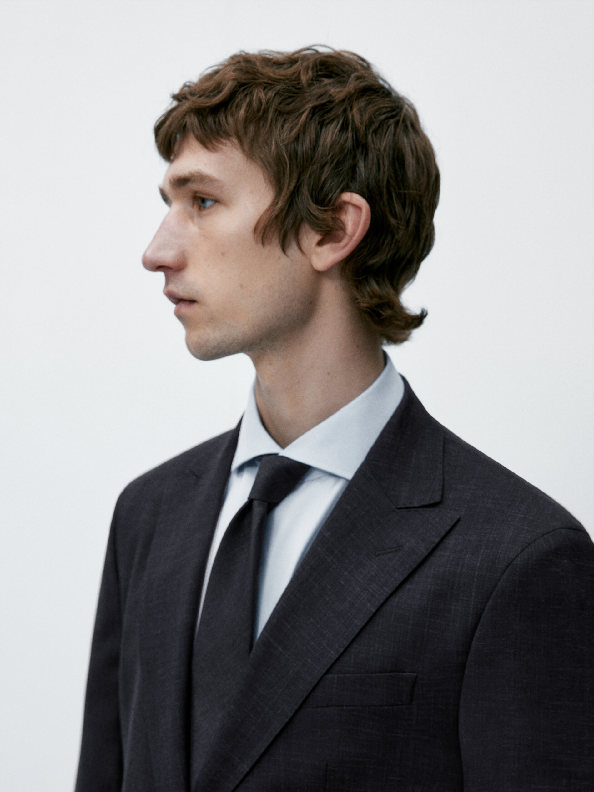 Americana traje estructura half canvas mezcla lana - AZUL MARINO