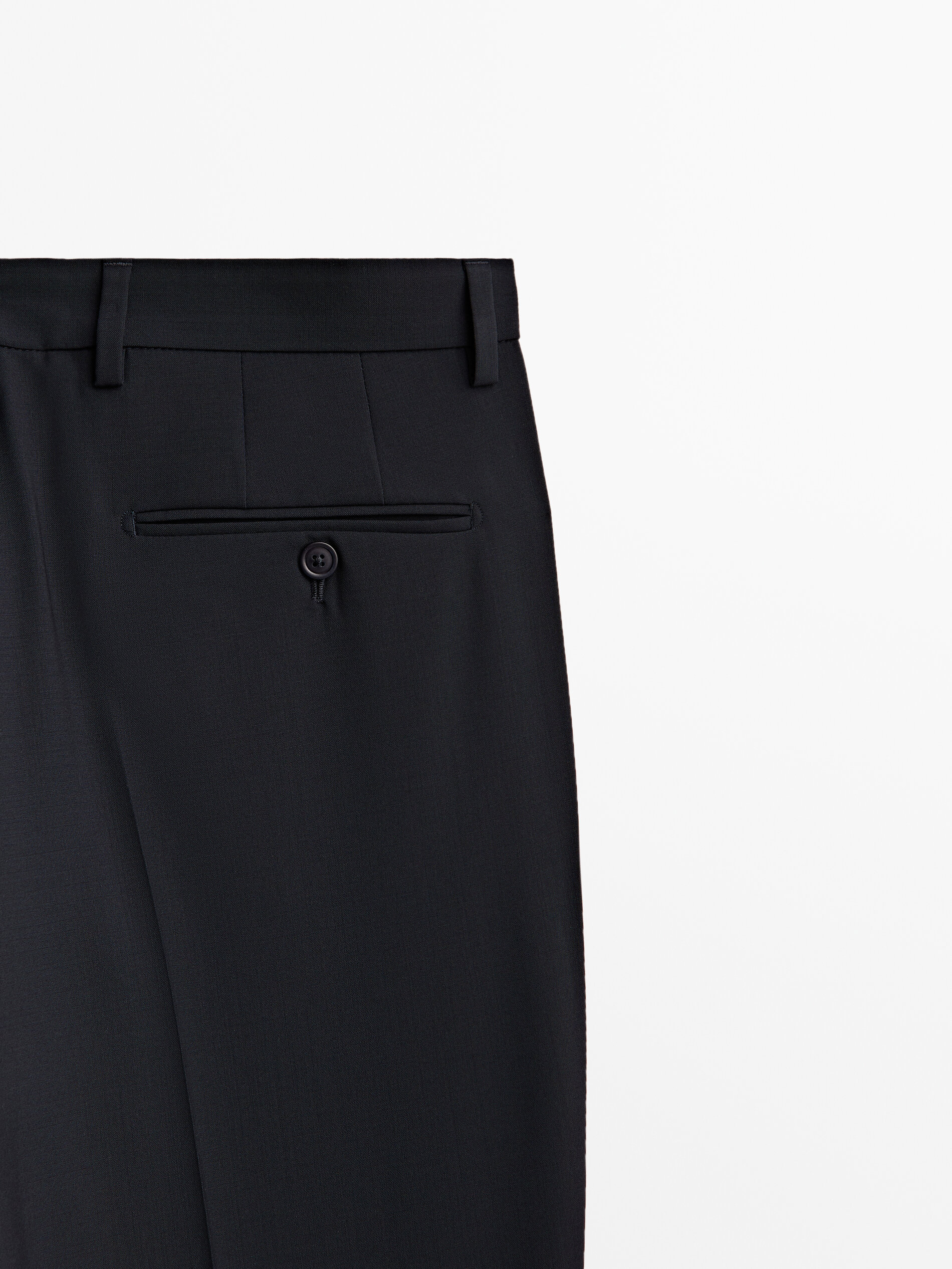 Pantalón traje lana bi-stretch - AZUL MARINO