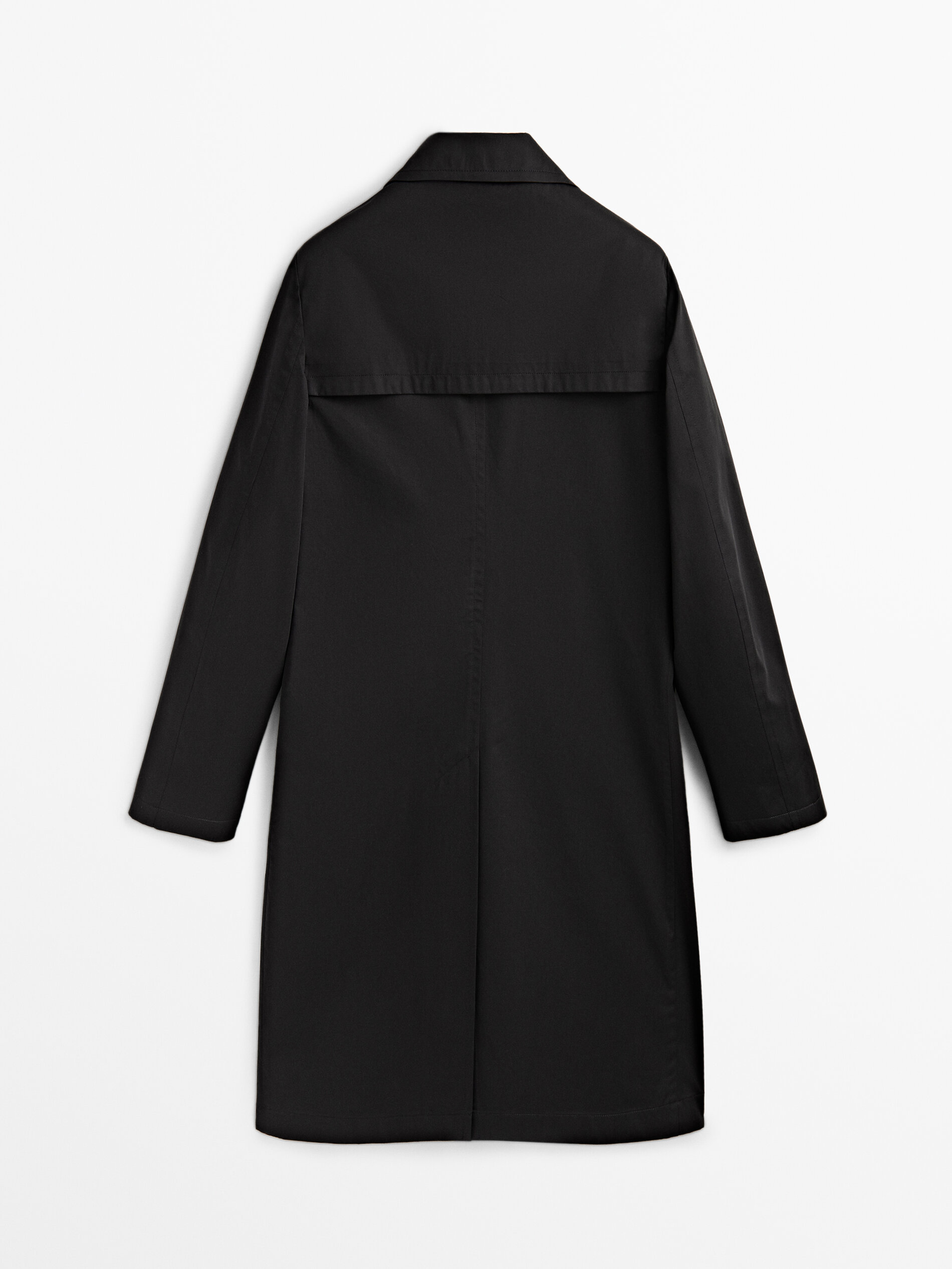 Chaqueta trench negra algodón -Studio - NEGRO