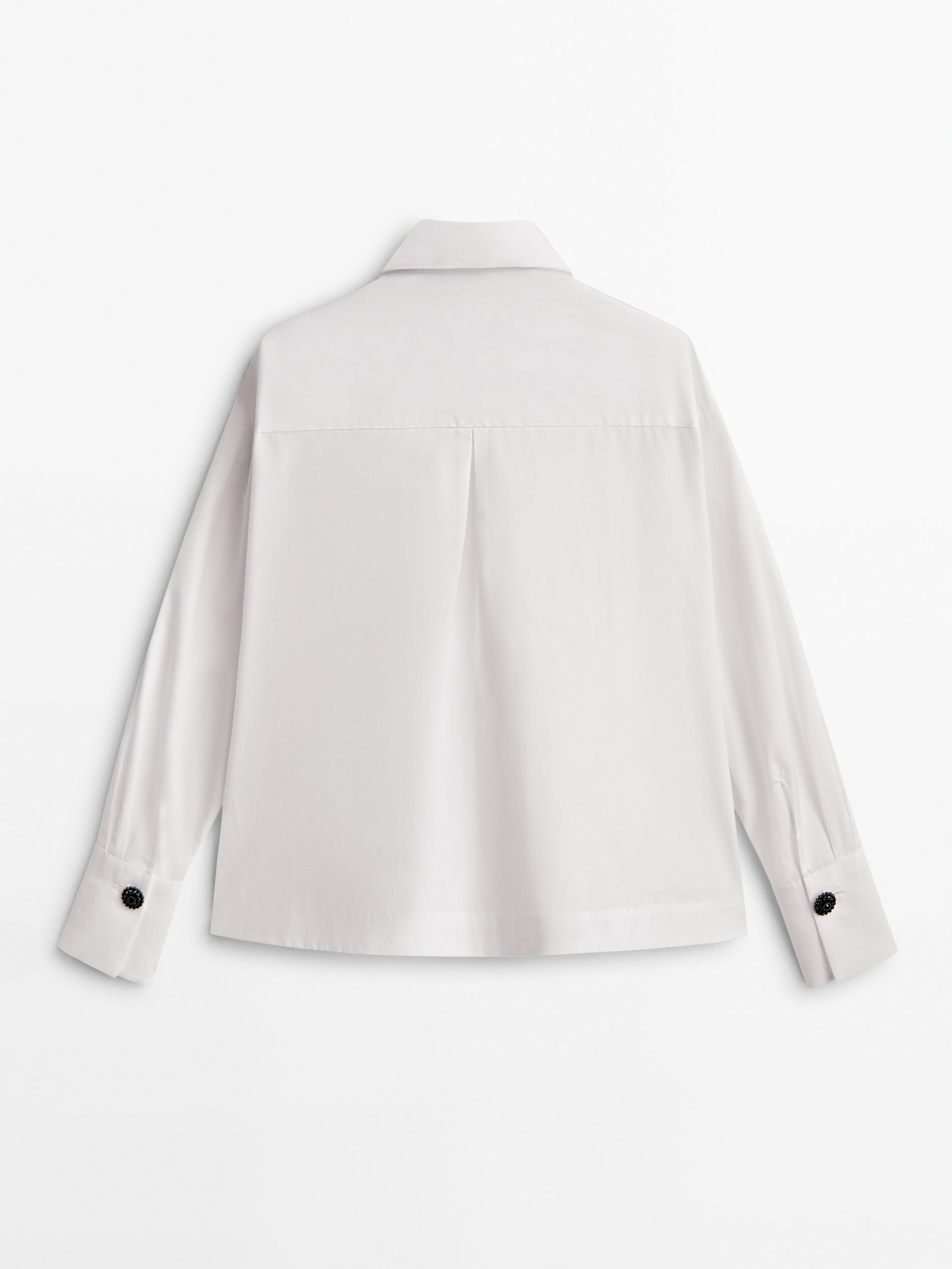 Camisa popelín detalle volante -Studio - BLANCO