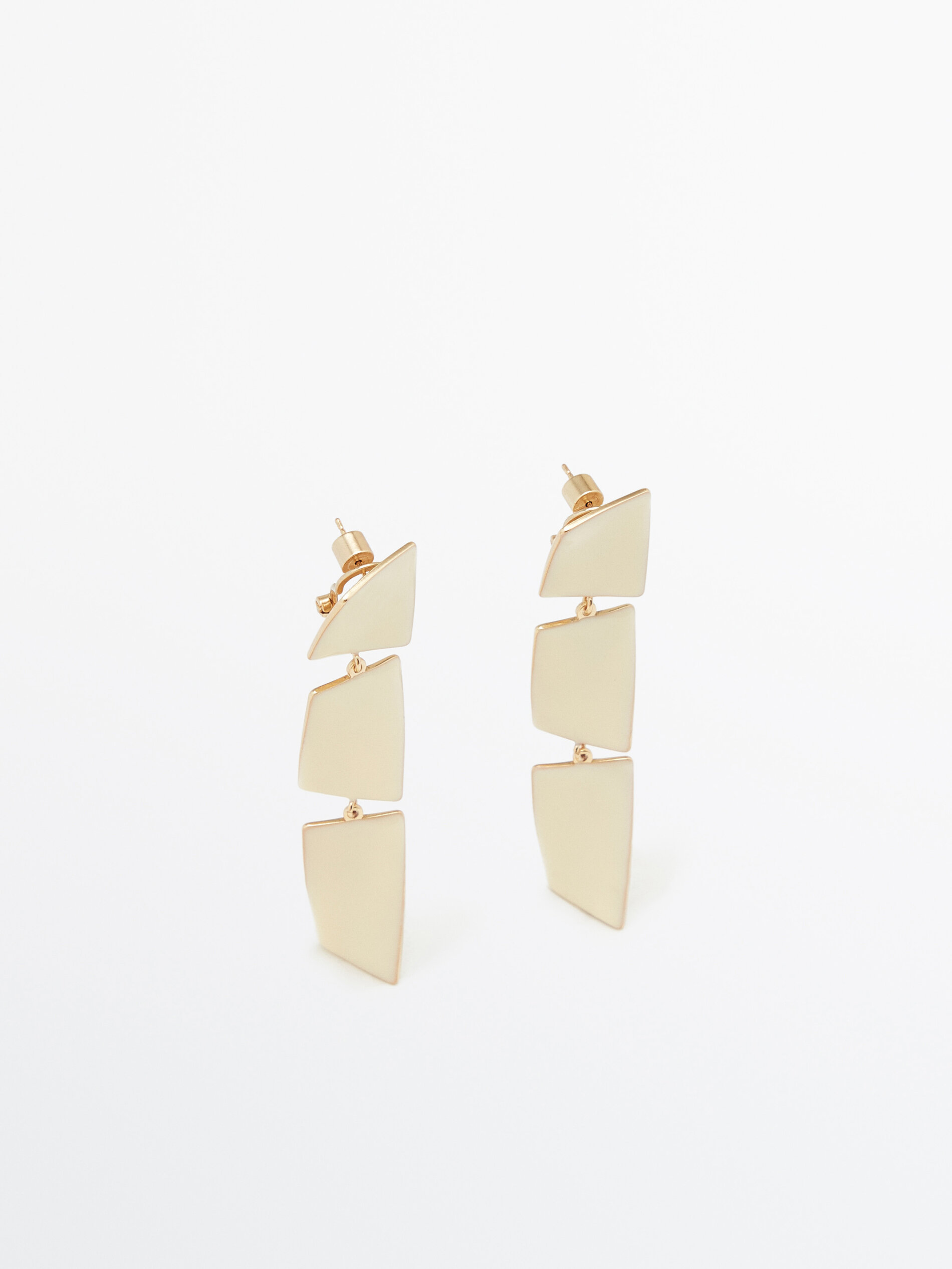 Pendientes tres piezas esmaltadas Limited edition - BLANCO