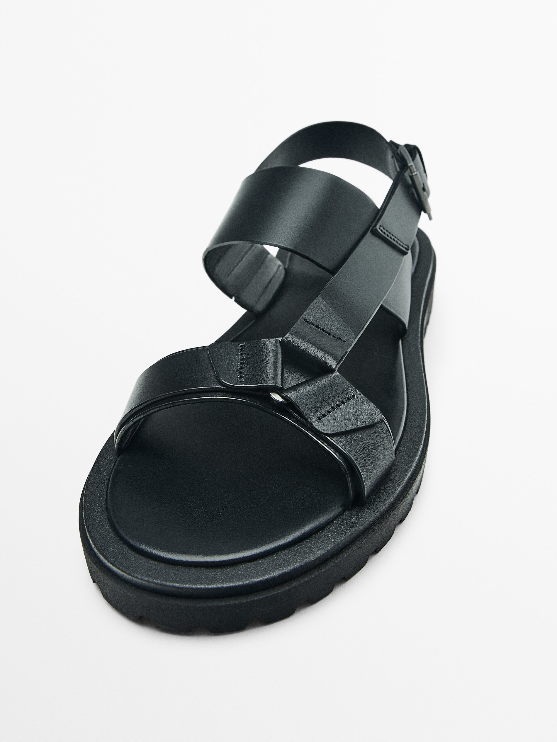 Sandalia piel negra - Studio - NEGRO