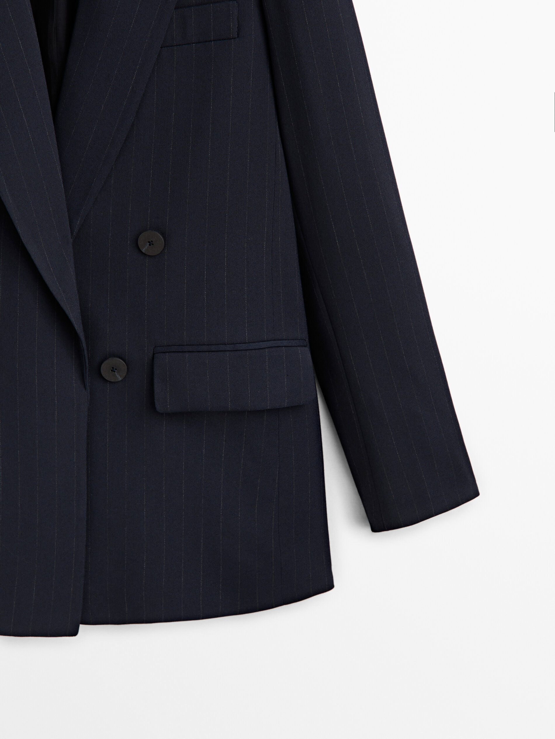 Americana traje raya diplomática falso cruce - AZUL MARINO