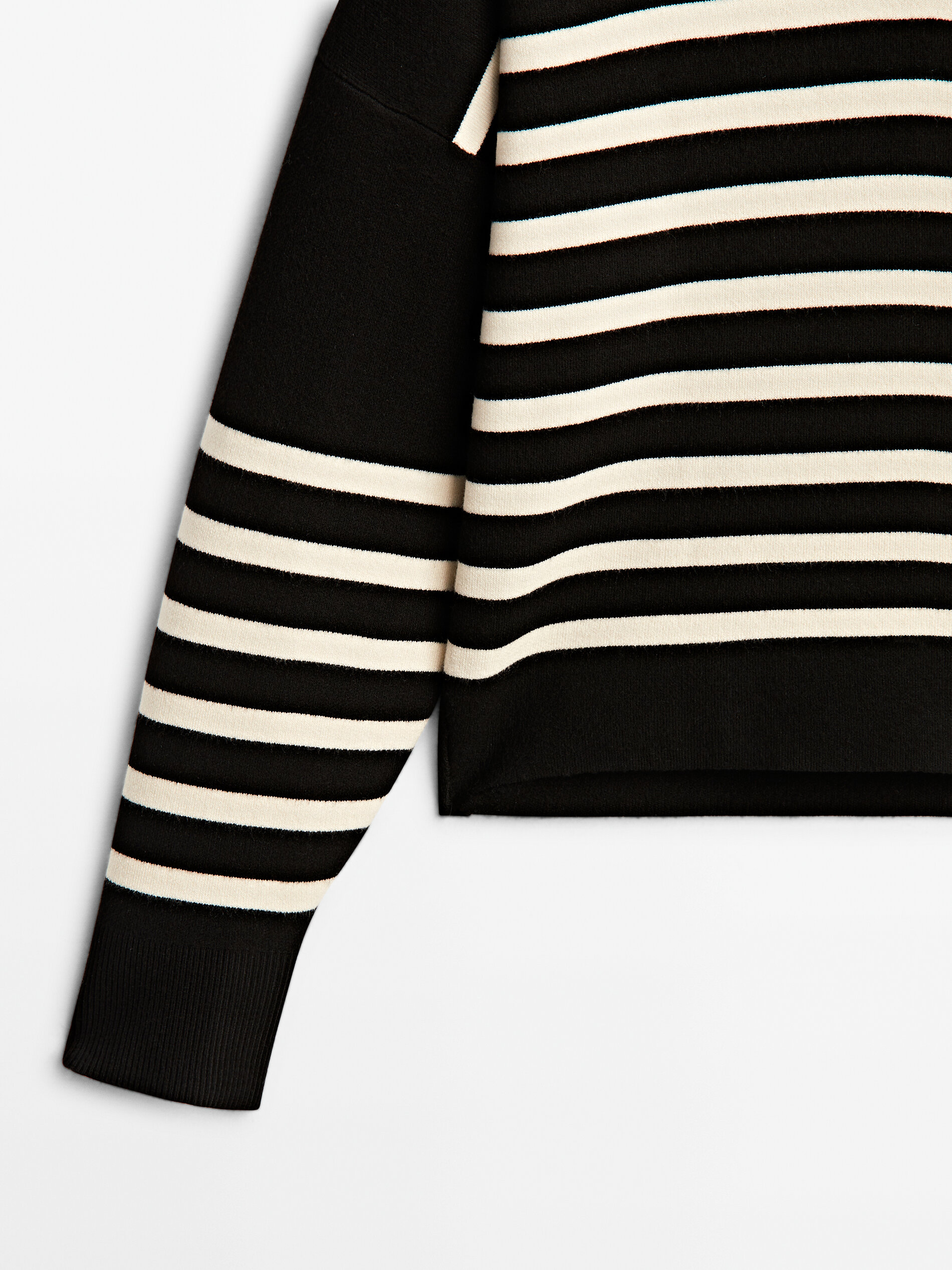 Jersey rayas cuello polo - NEGRO