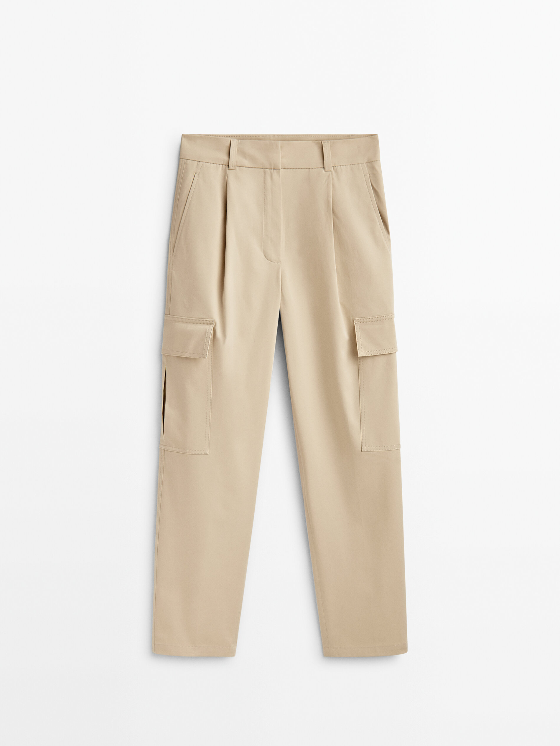 Pantalón cargo maxi bolsillos - BEIGE