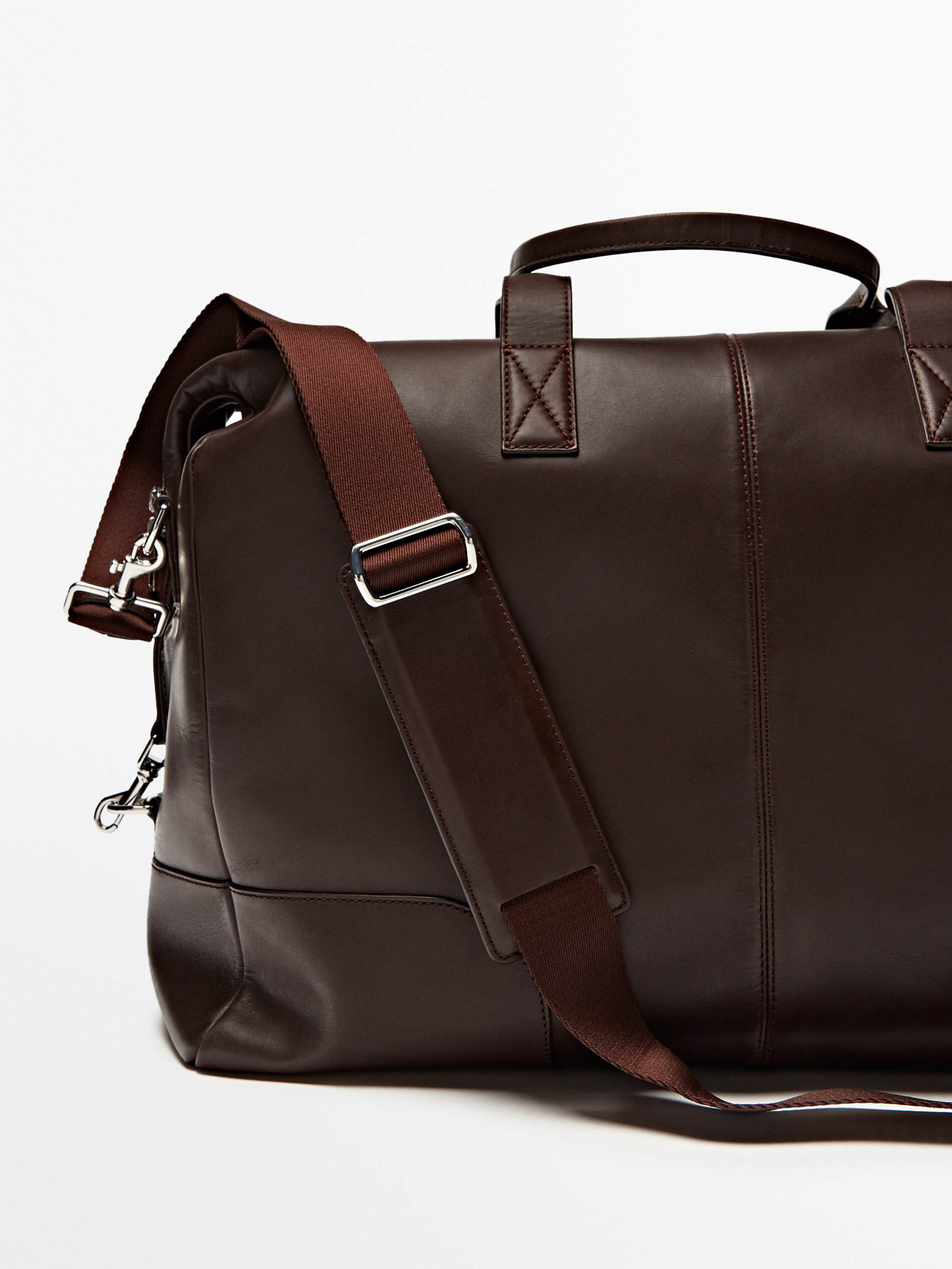 Bolso bowling piel - MARRÓN