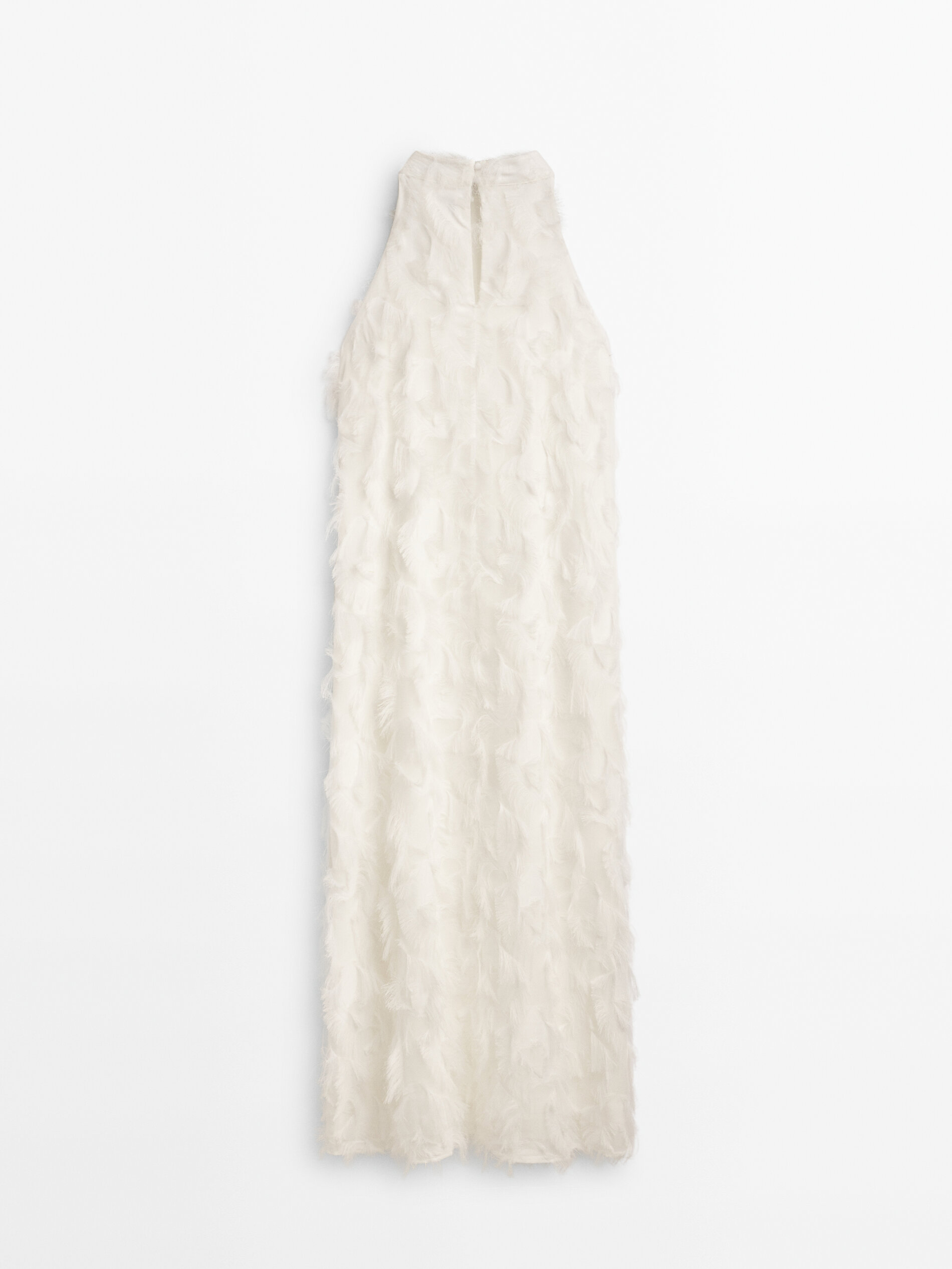 Vestido halter desflecado -Studio - BLANCO