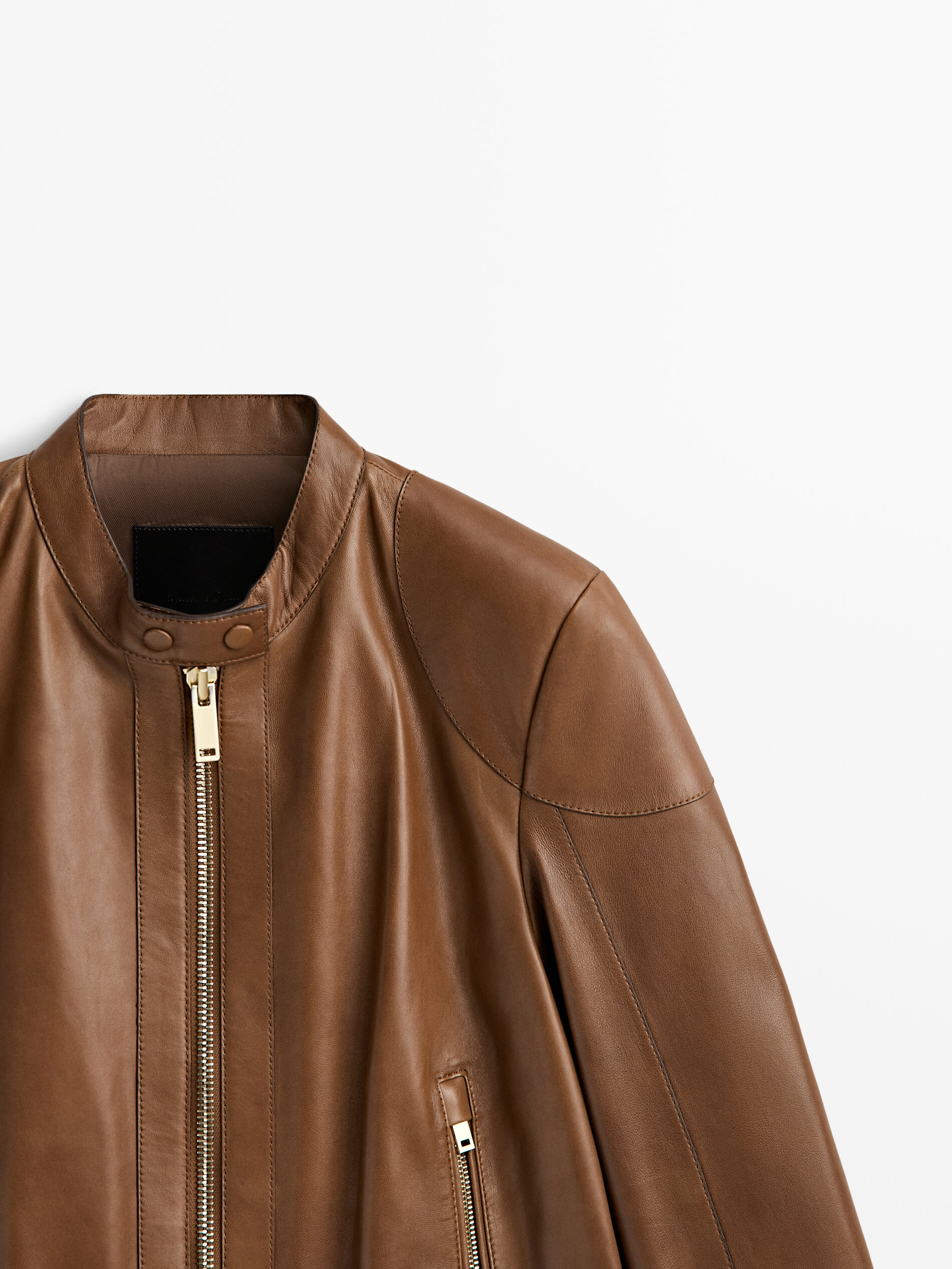 Cazadora piel napa hombreras - CUERO