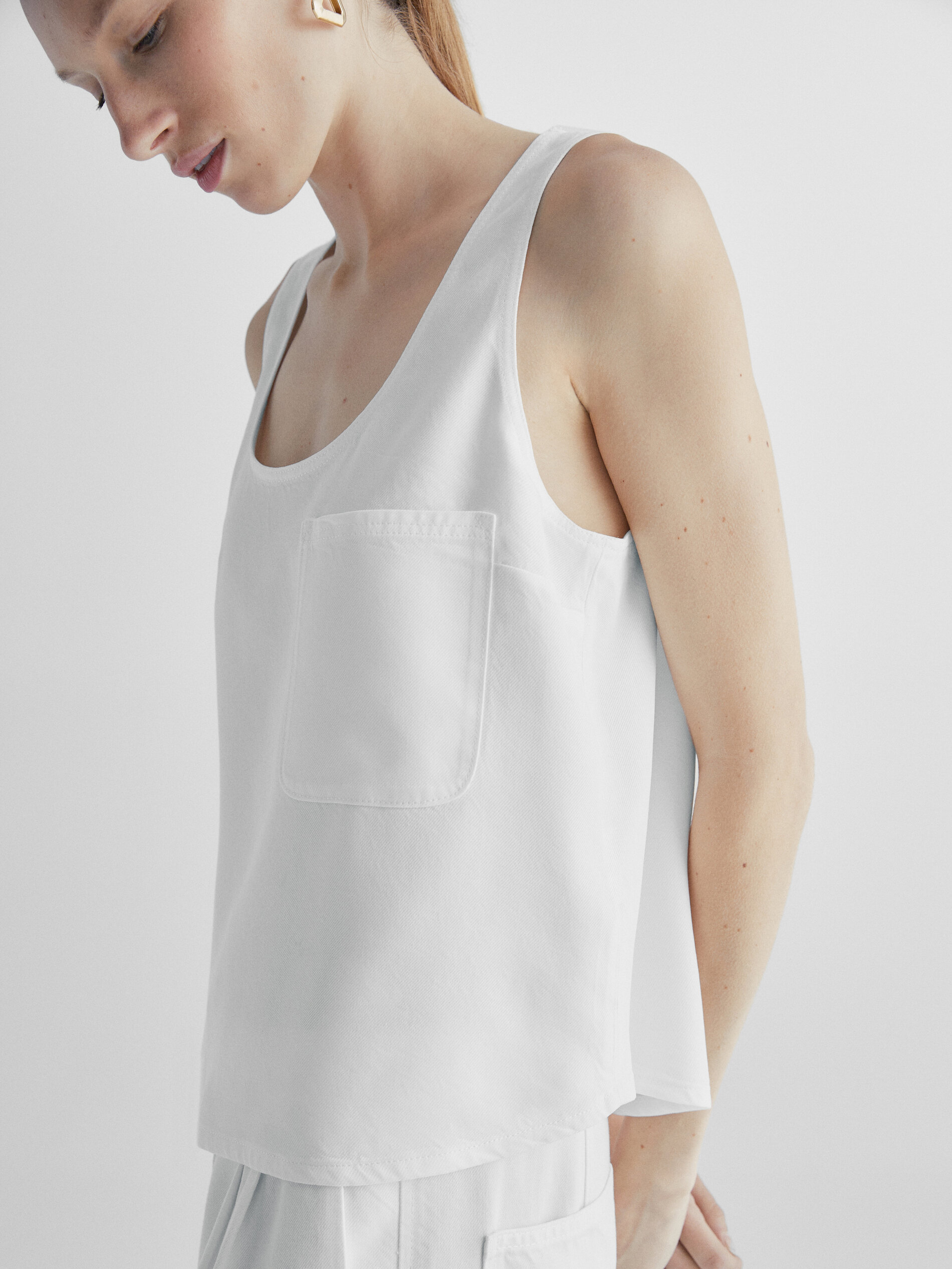 Top lyocell bolsillo - CRUDO