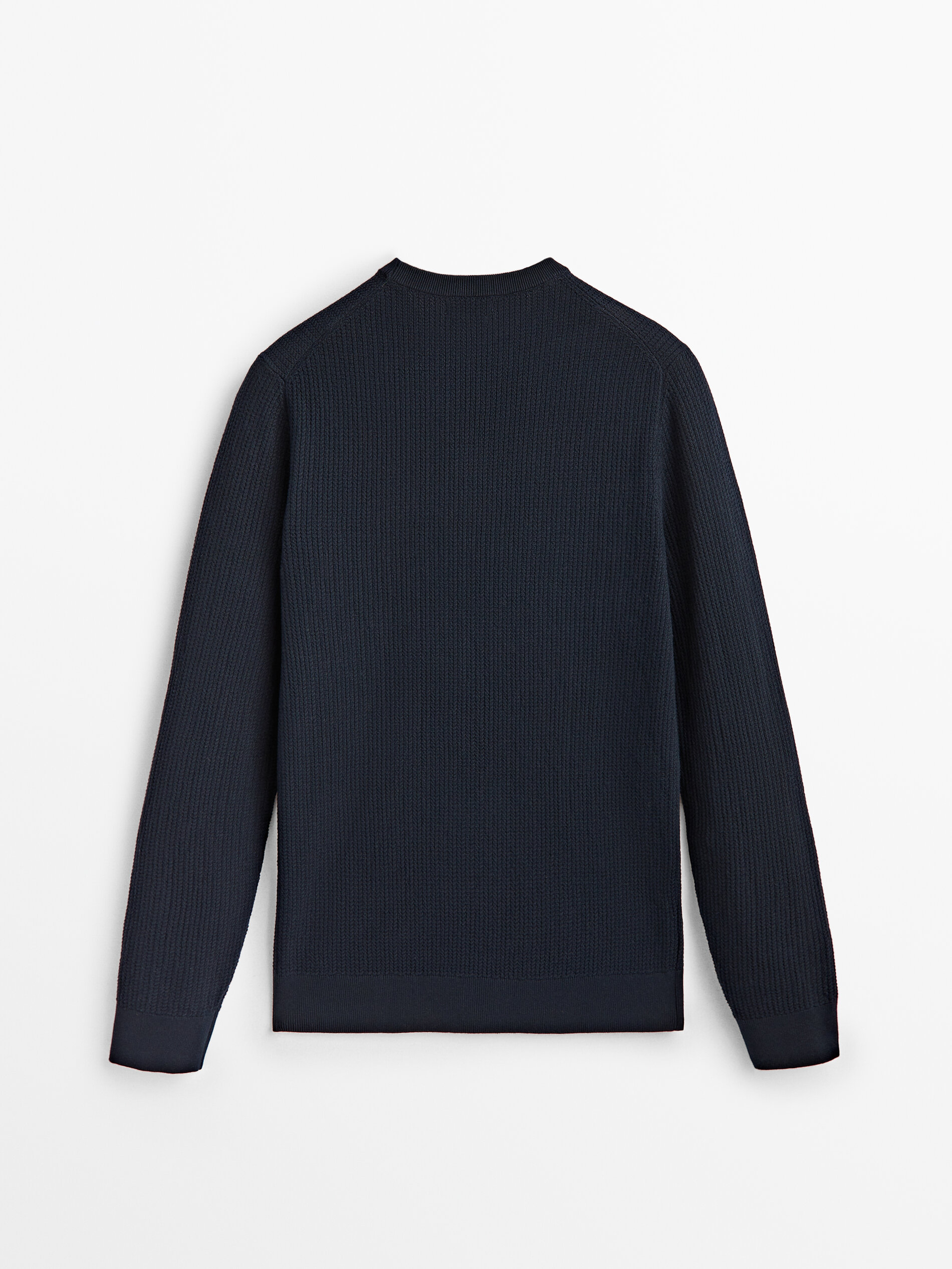 Jersey de punto estructura cuello redondo - AZUL MARINO