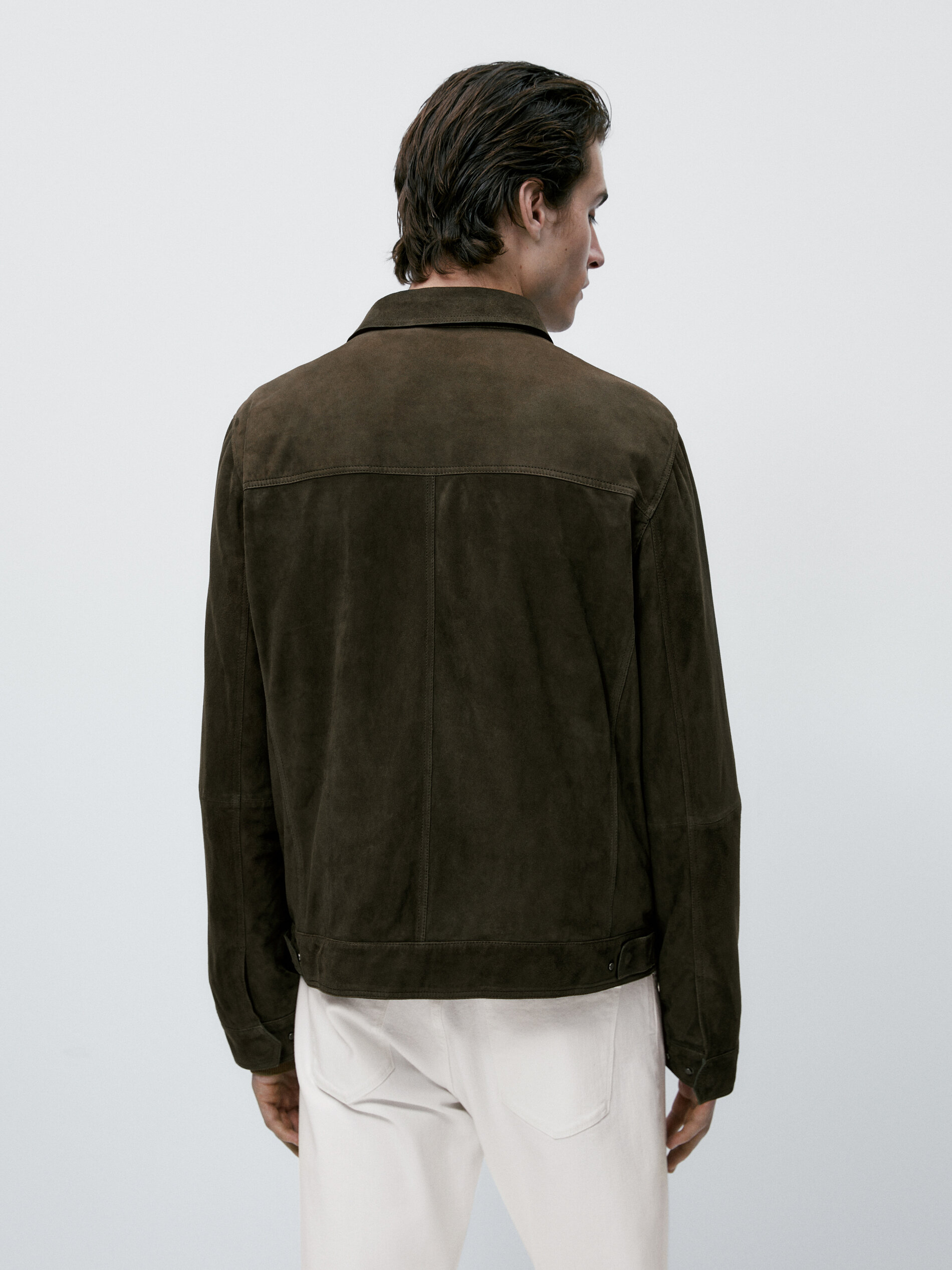 Chaqueta ante bolsillos - KAKI OSCURO