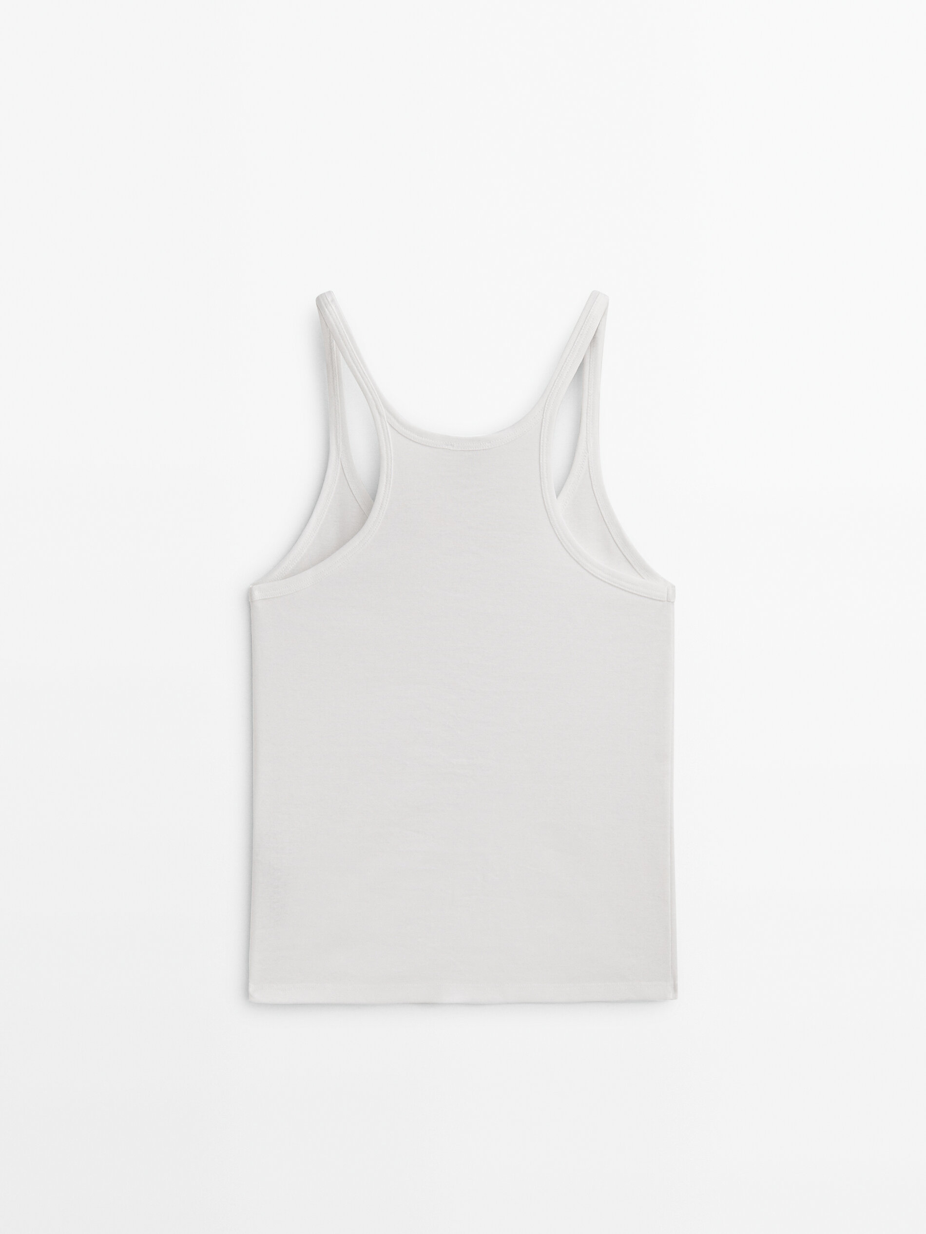 Camiseta algodón tirantes finos - BLANCO