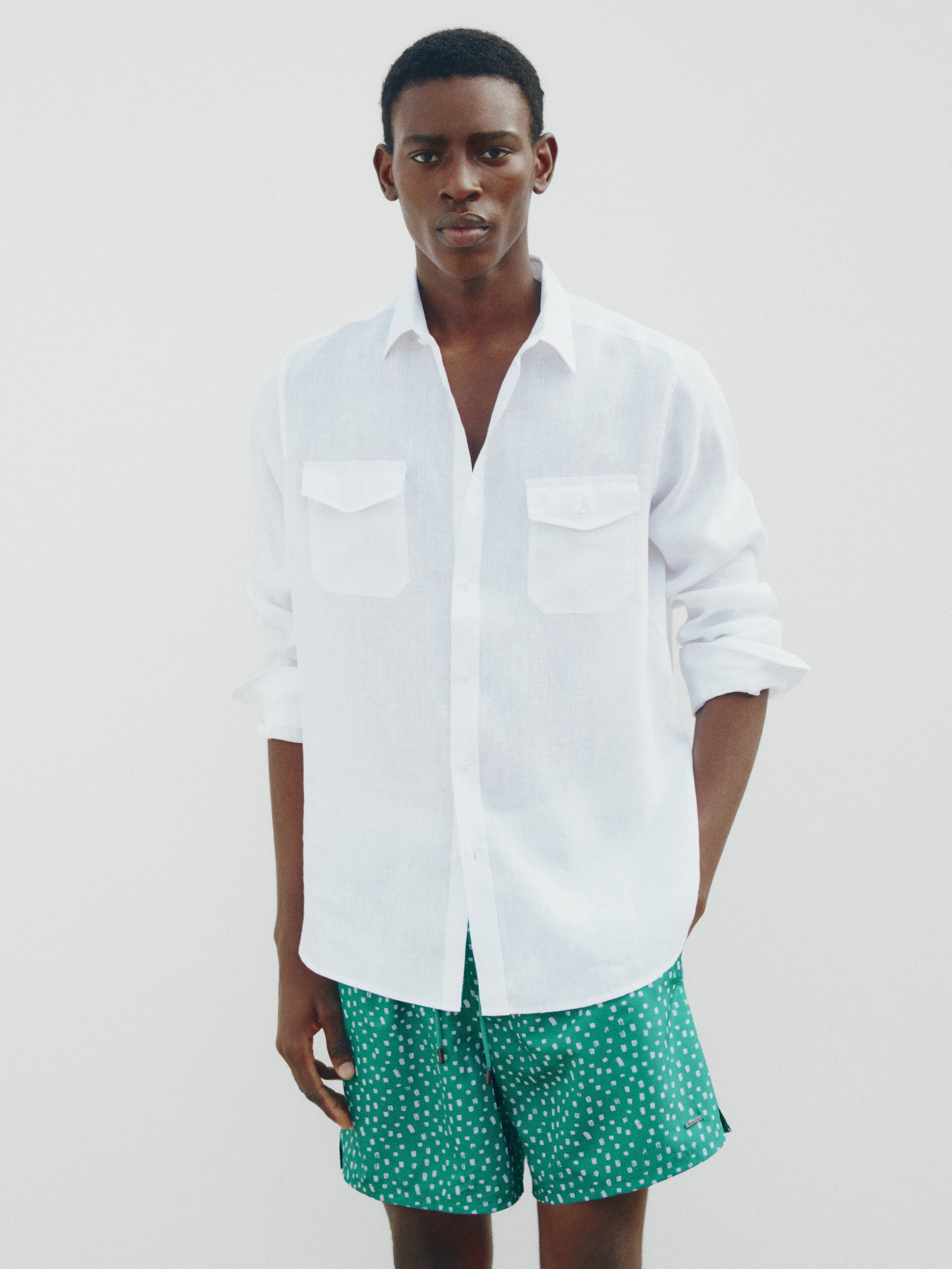 Bañador estampado geométrico - TURQUESA