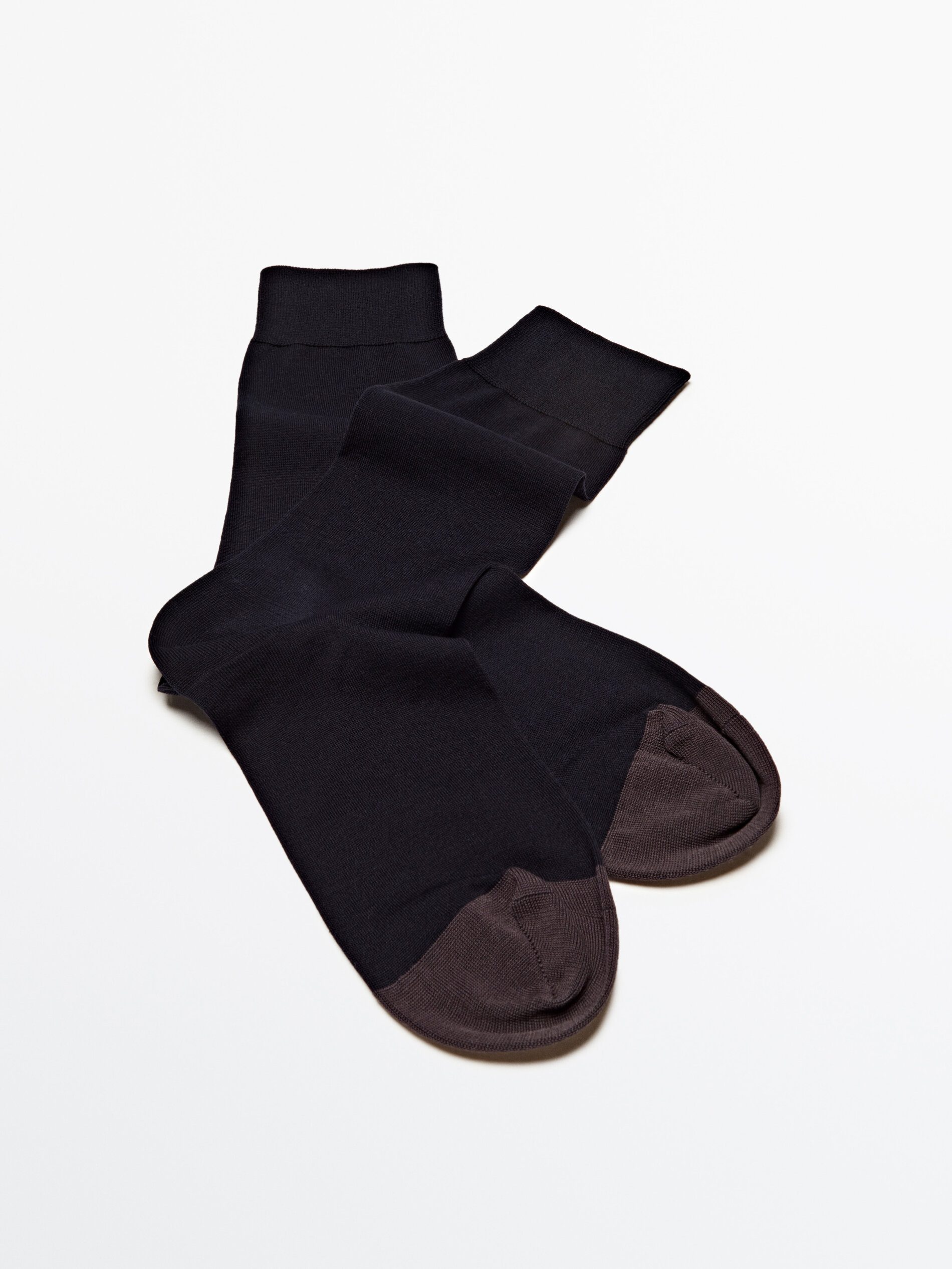 Calcetines hilo de escocia contraste - AZUL MARINO