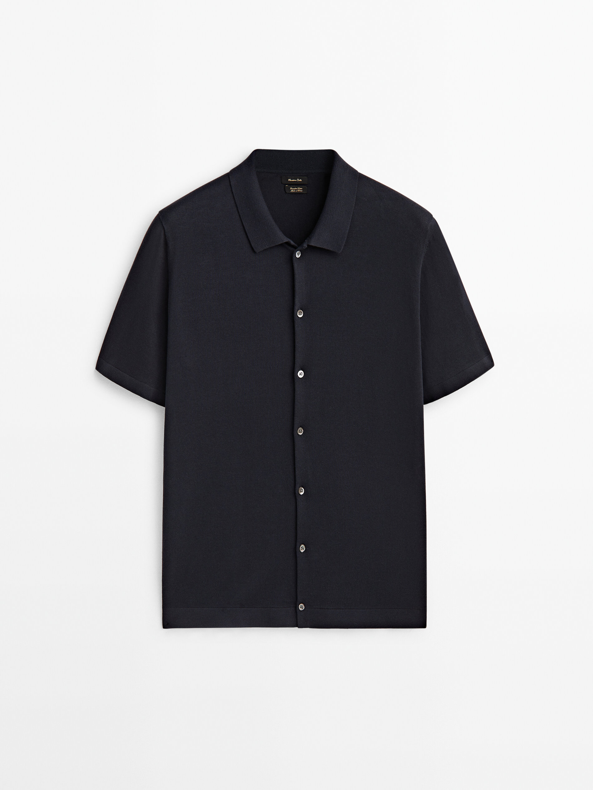 Camisa punto milano manga corta - AZUL MARINO