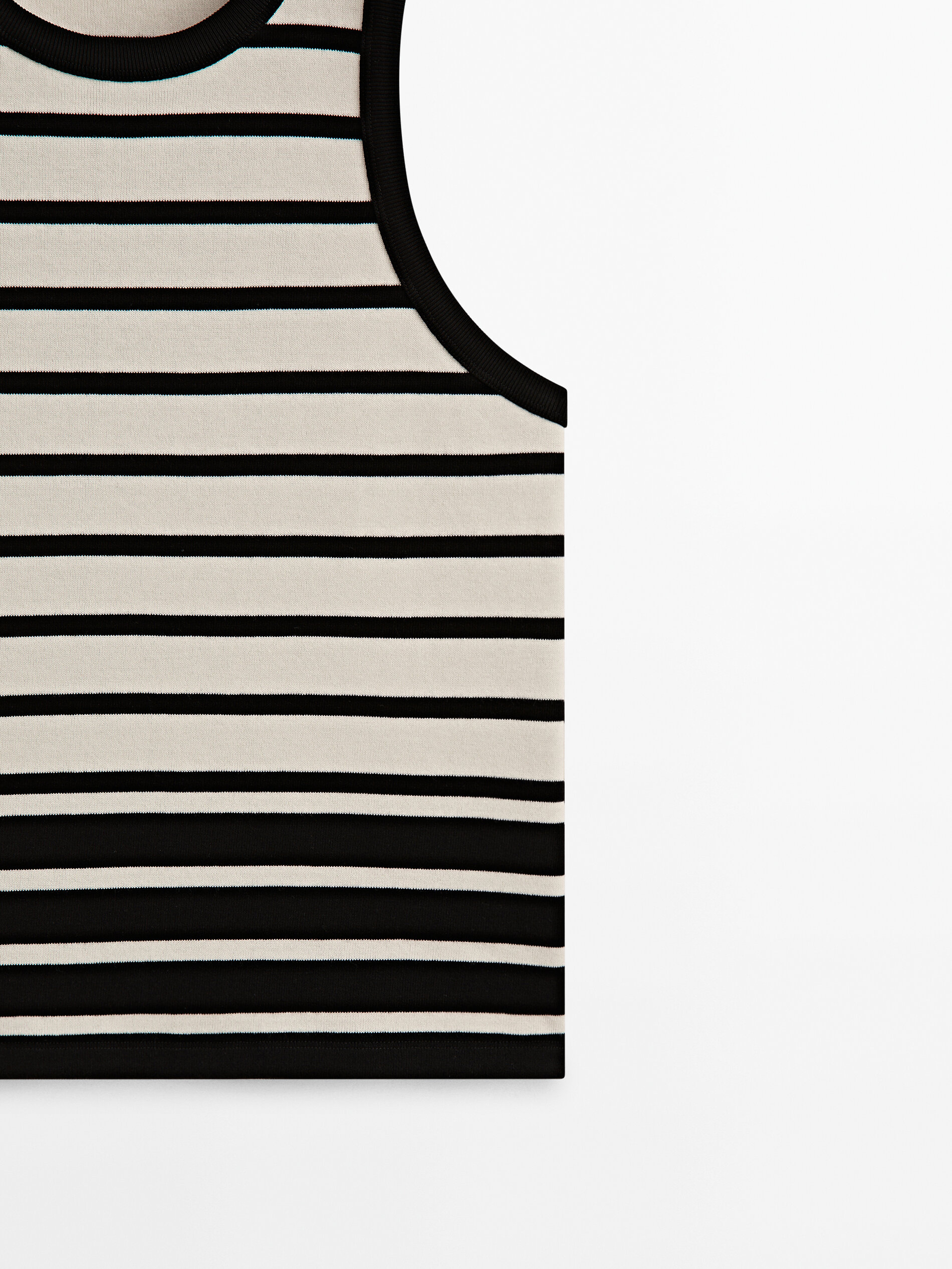 Camiseta rayas contraste sin mangas - CRUDO