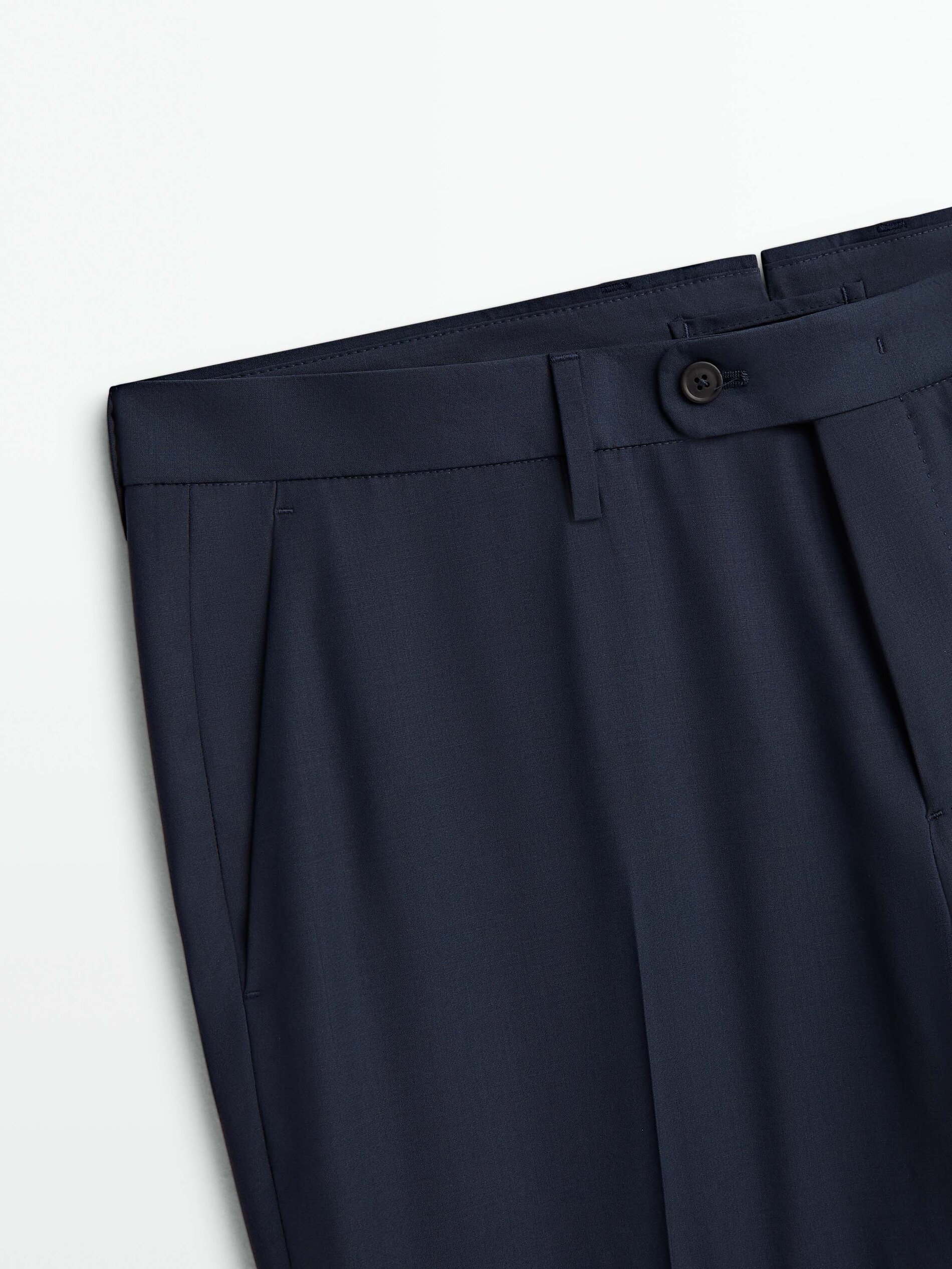 Pantalón traje azul 100% lana - AZUL MARINO