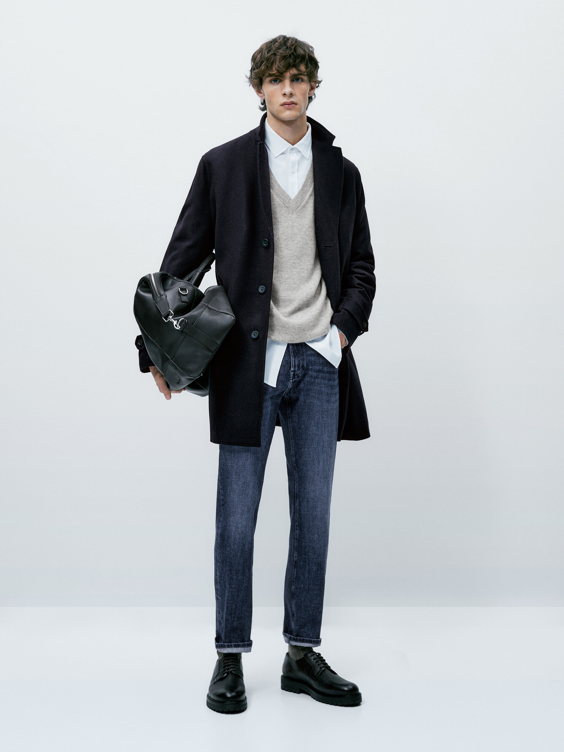 Pantalón vaquero stone wash regular fit - INDIGO