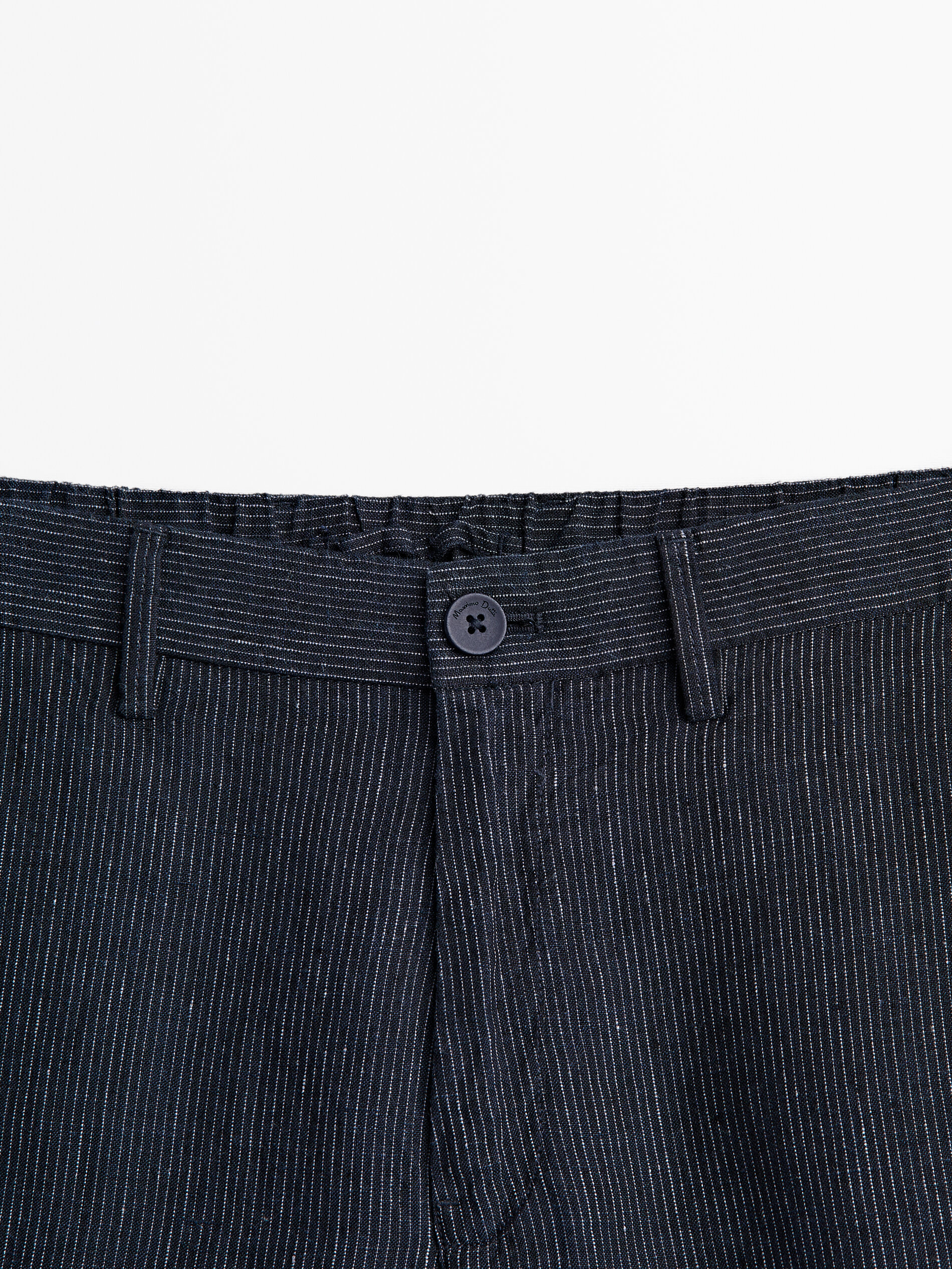 Bermuda mil rayas 100% lino - AZUL MARINO