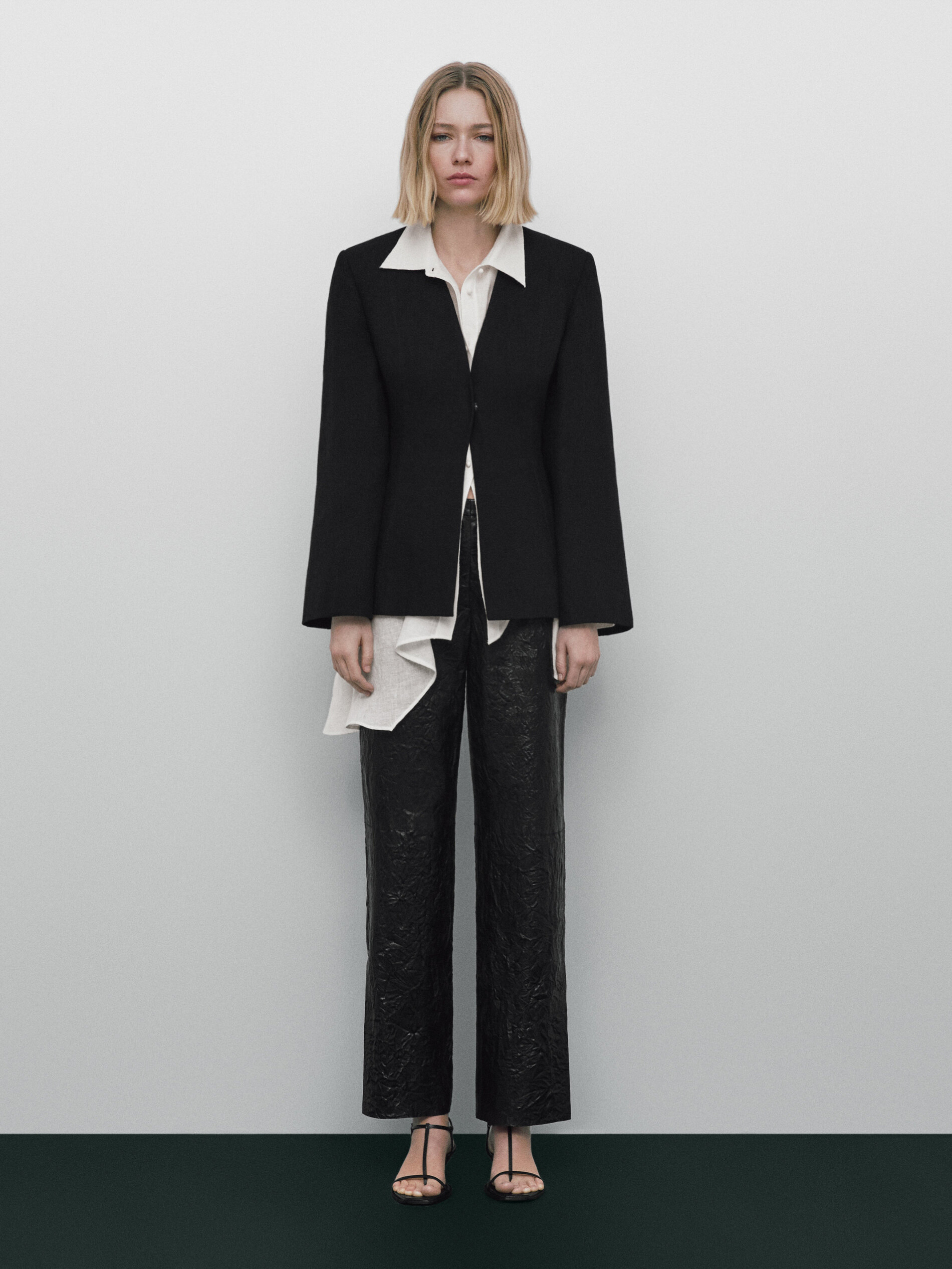 Americana traje lino kimono Limited edition - NEGRO