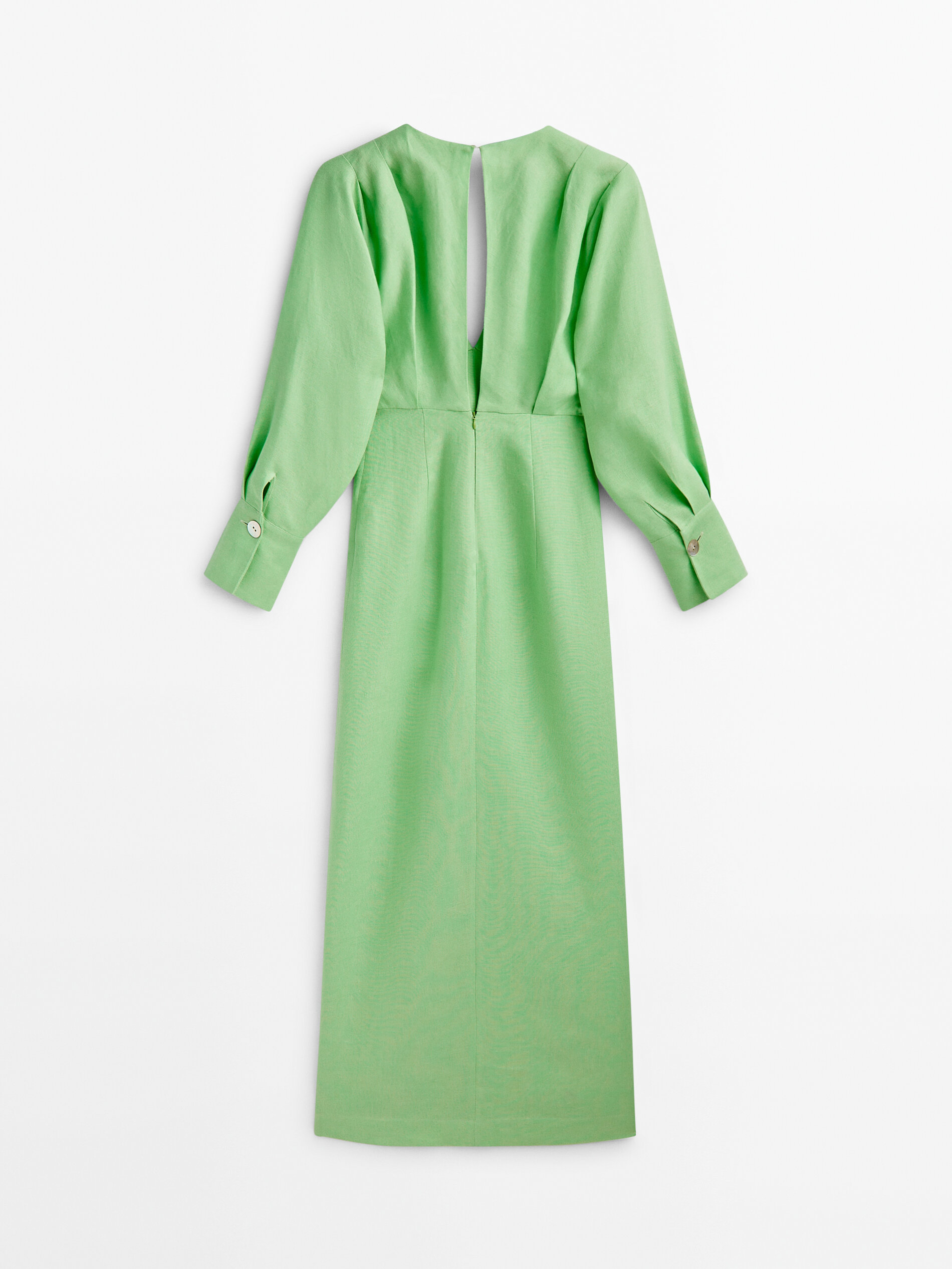 Vestido detalle pliegues abertura -Studio - VERD.MANZ