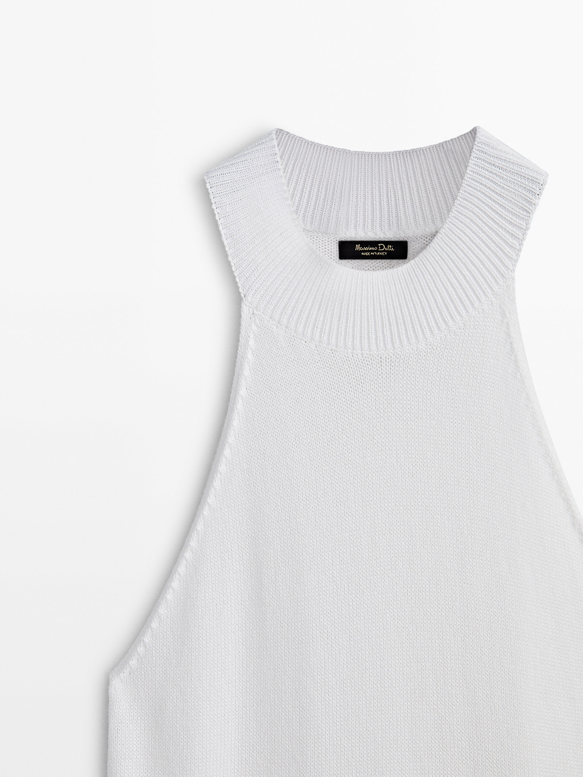 Top punto cuello perkins conjunto - BLANCO