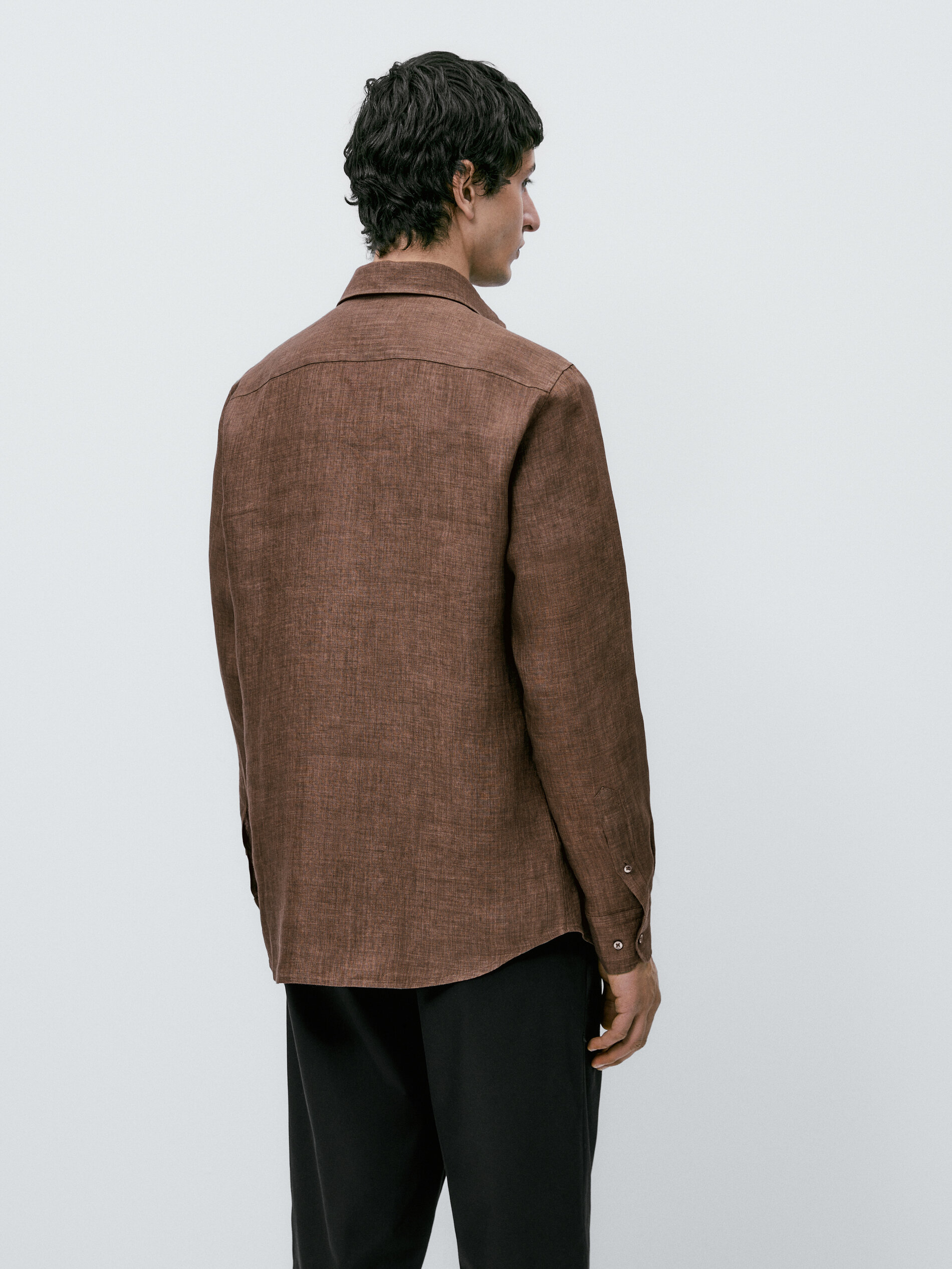 Camisa 100% lino delave regular fit - Lavado