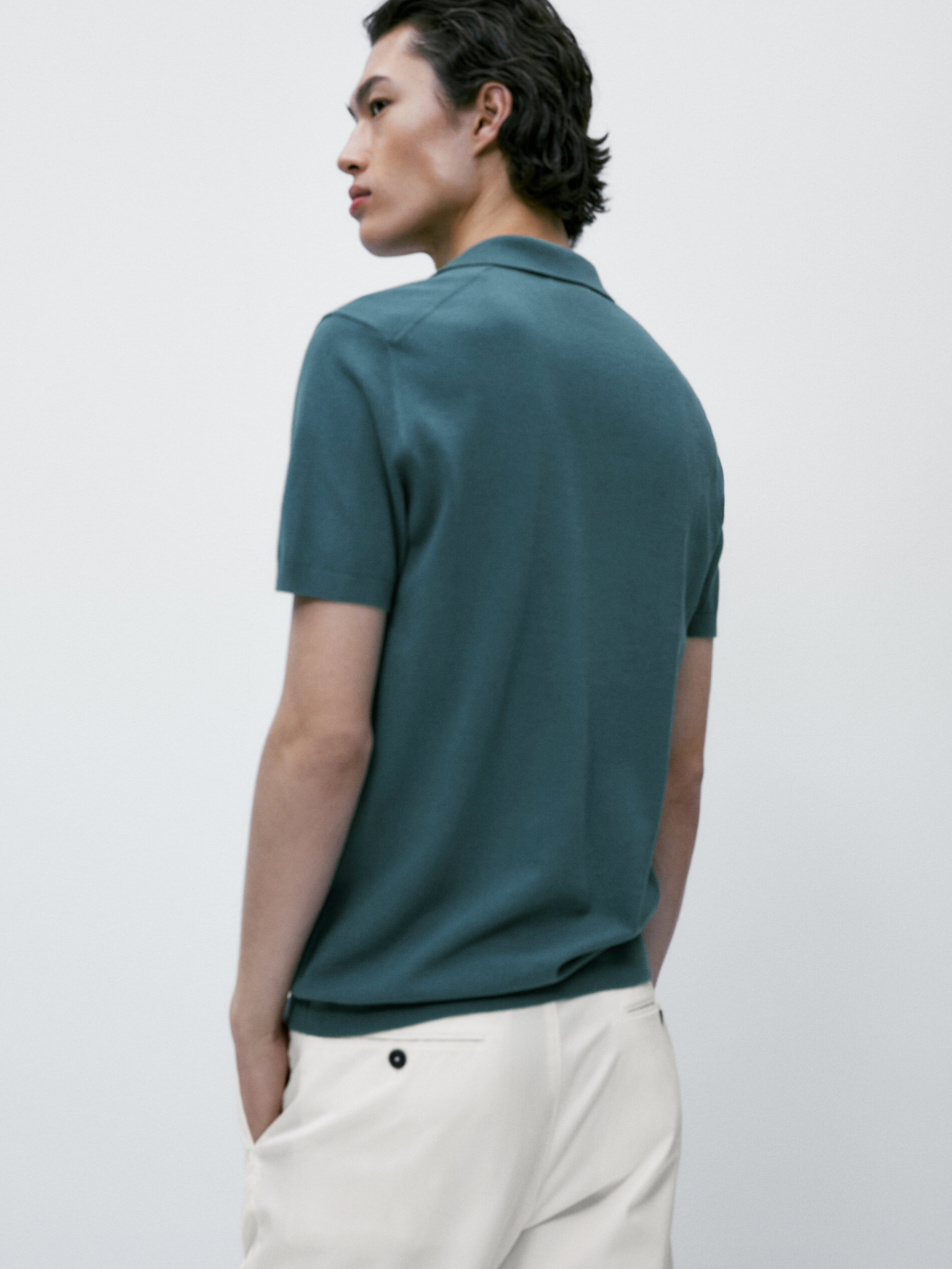 Jersey polo manga corta algodón - Azul oscuro