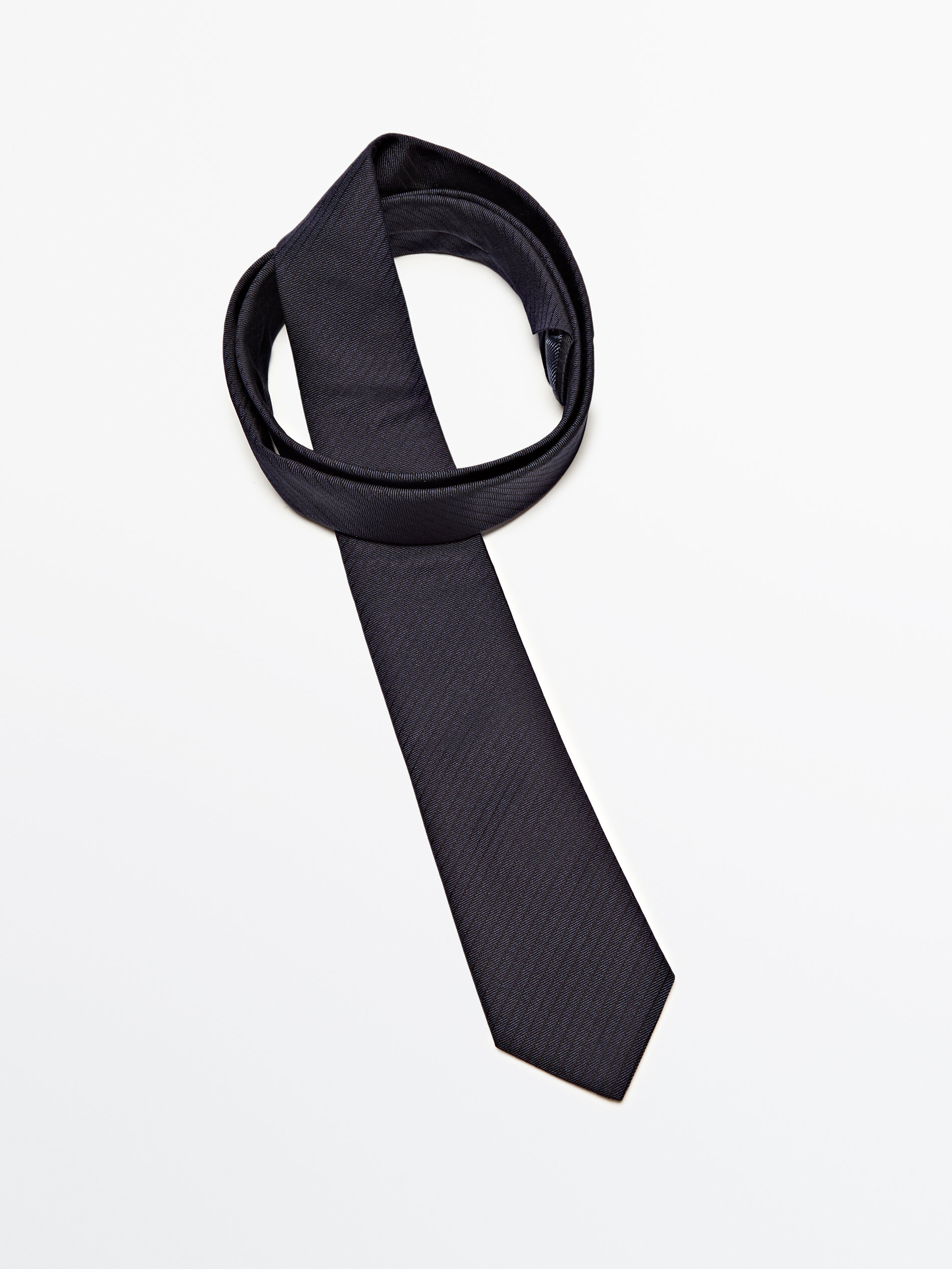 Corbata rayas mezcla algodón seda - AZUL MARINO