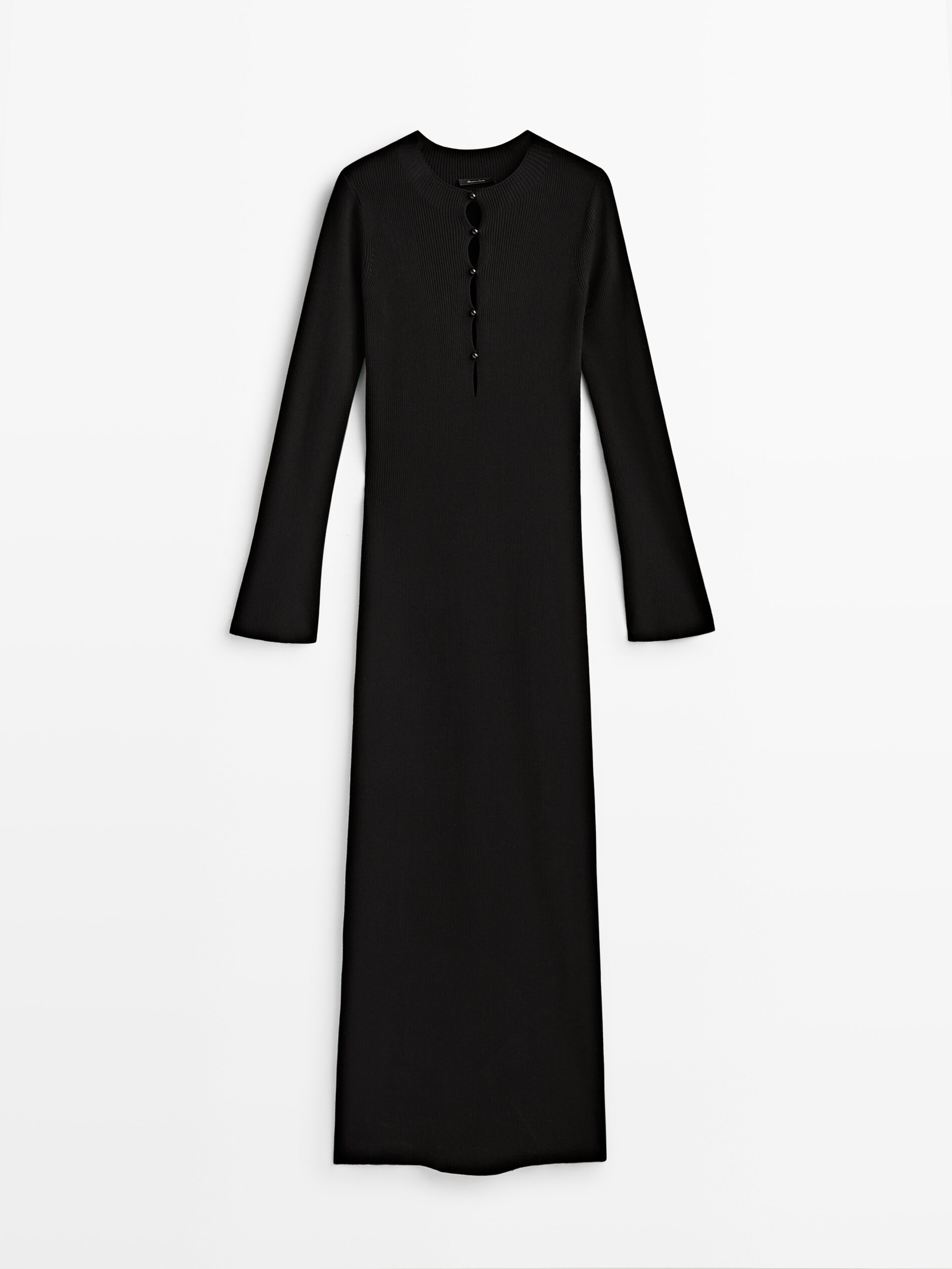 Vestido canale negro botones - NEGRO