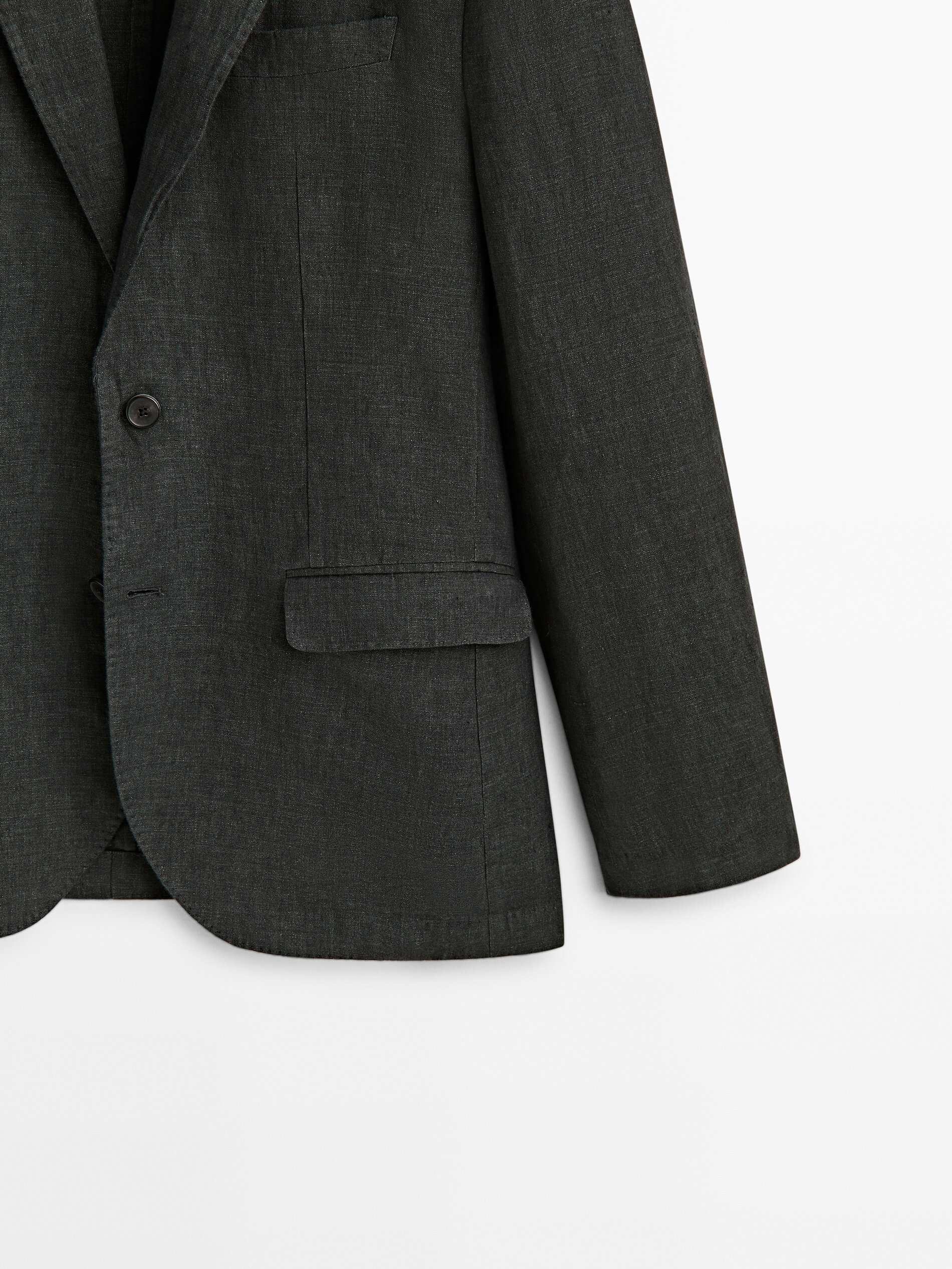 Americana traje lino delavé - KAKI