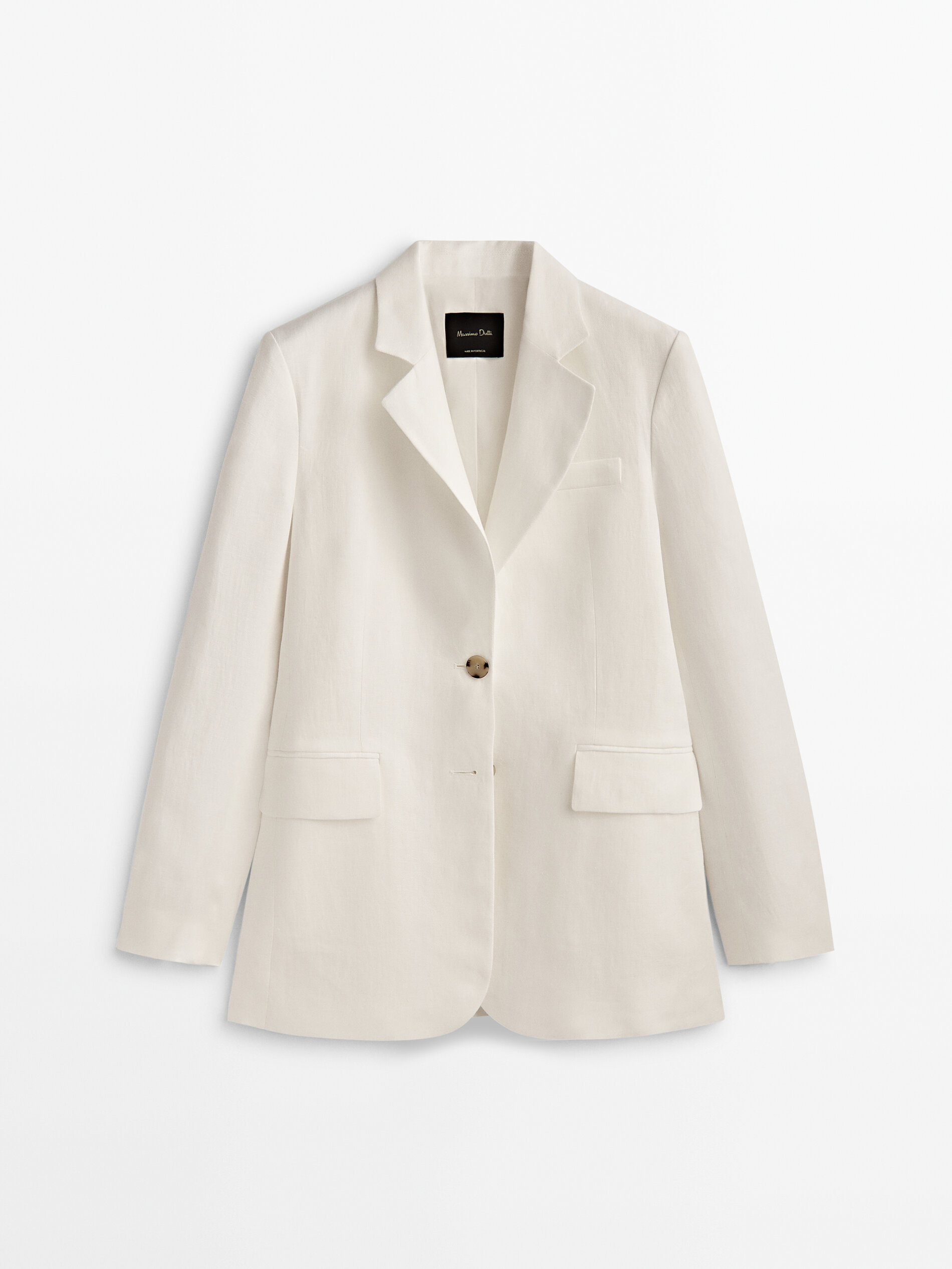 Americana traje 100% lino dos botones - BLANCO