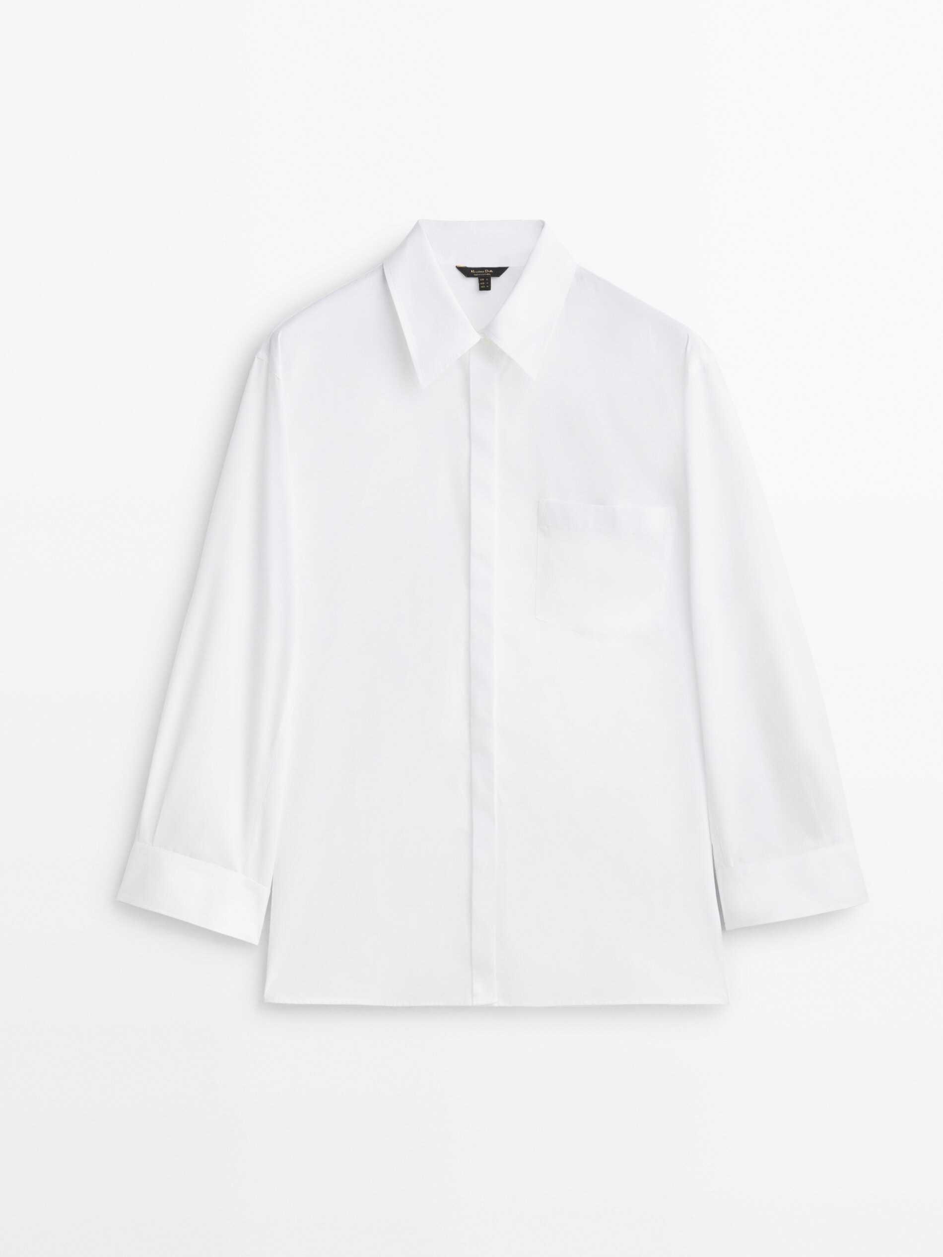 Camisa popelín detalle puños - BLANCO