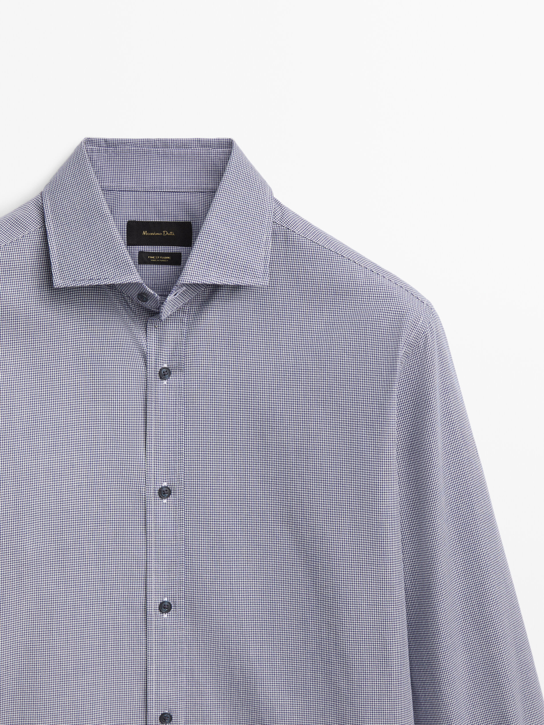 Camisa pata de gallo slim fit - AZUL MARINO