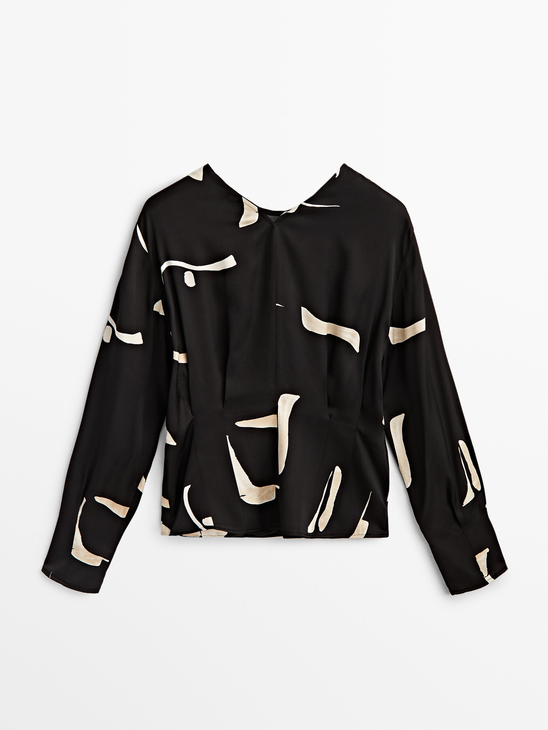 Camisa estampado abstracto - NEGRO