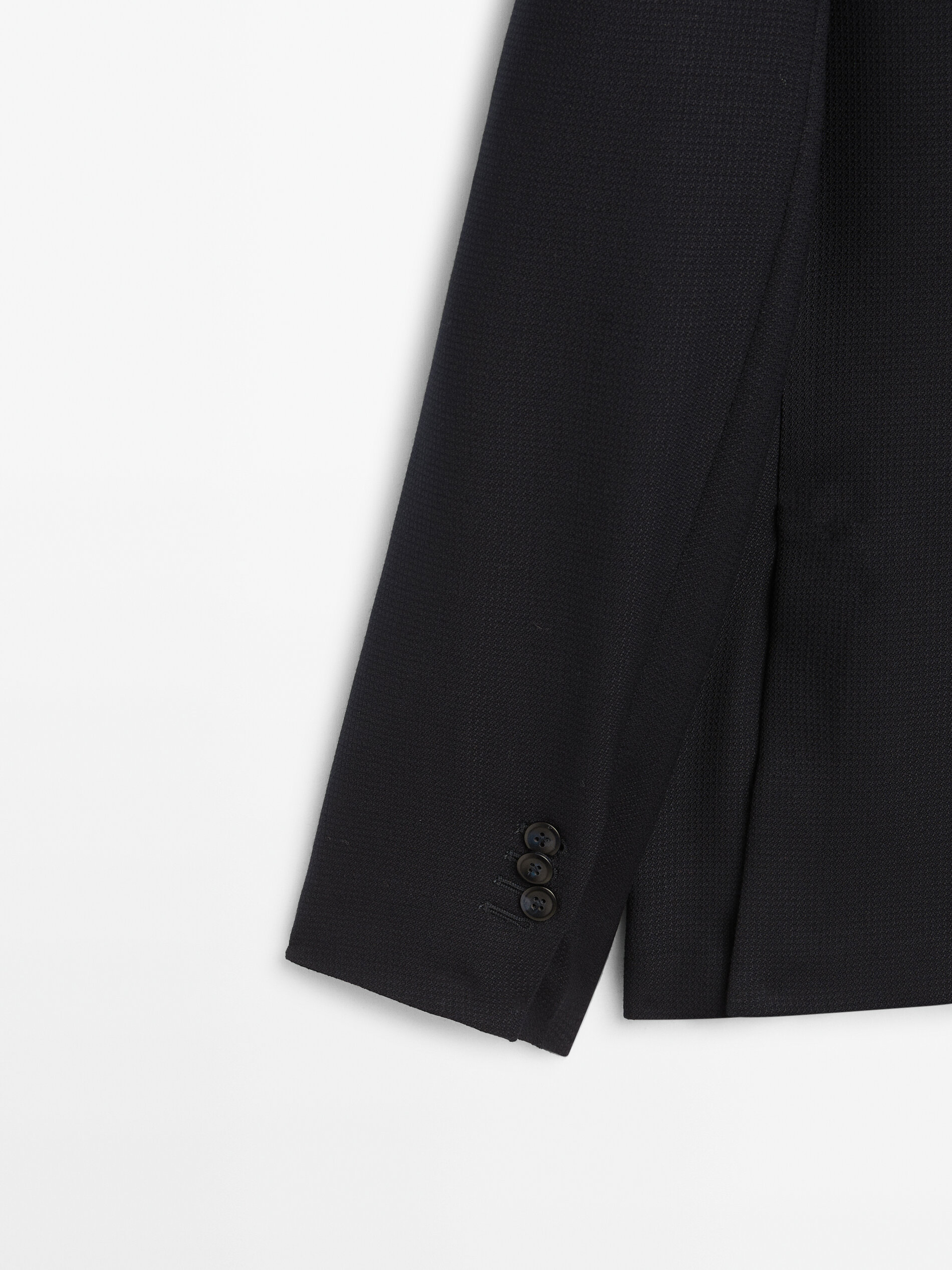 Americana estructura lana azul marino - AZUL MARINO