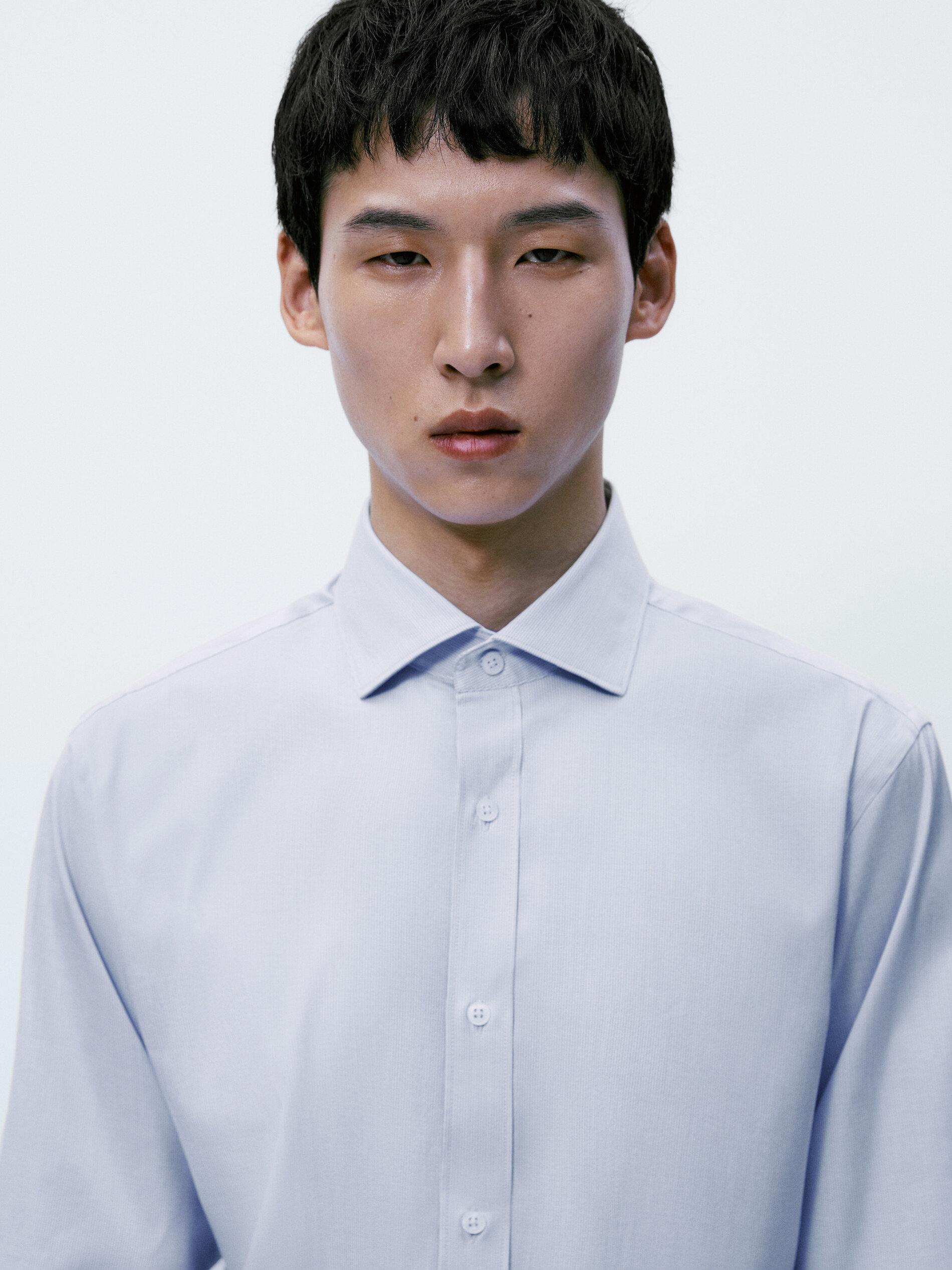 Camisa stretch rayas slim fit - AZUL MARINO