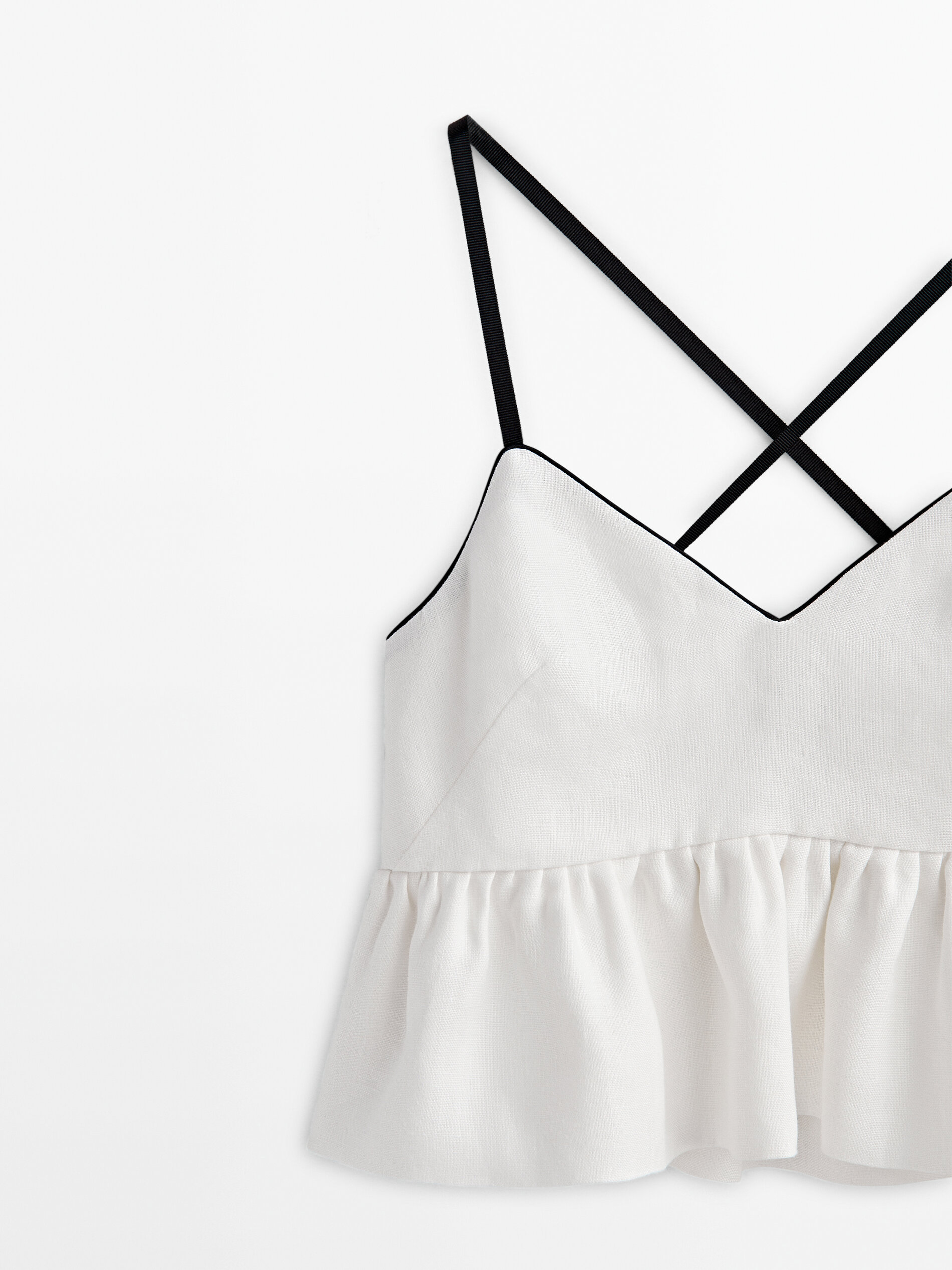 Top peplum lino -Studio - BLANCO