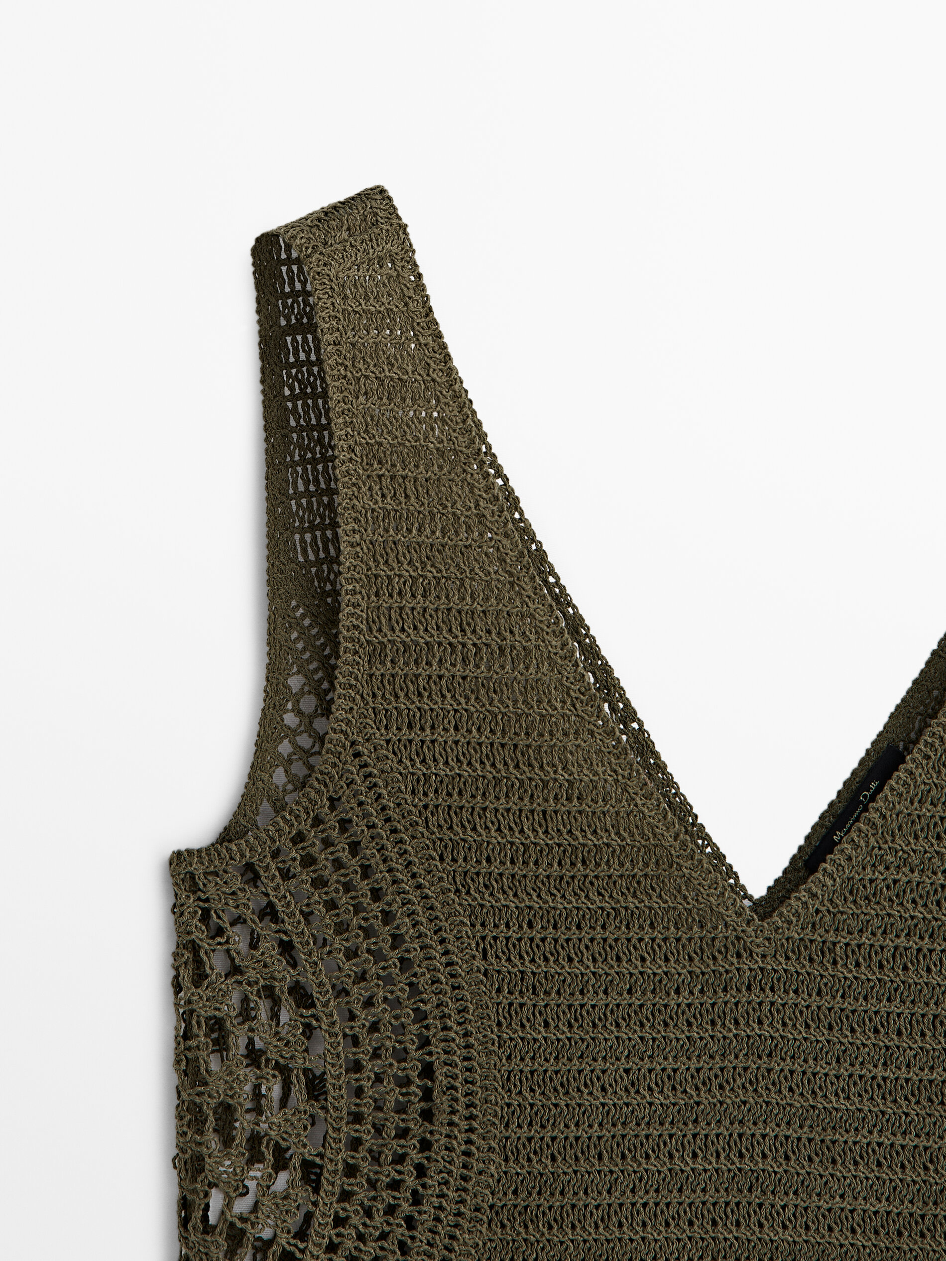 Top crochet escote pico - KAKI