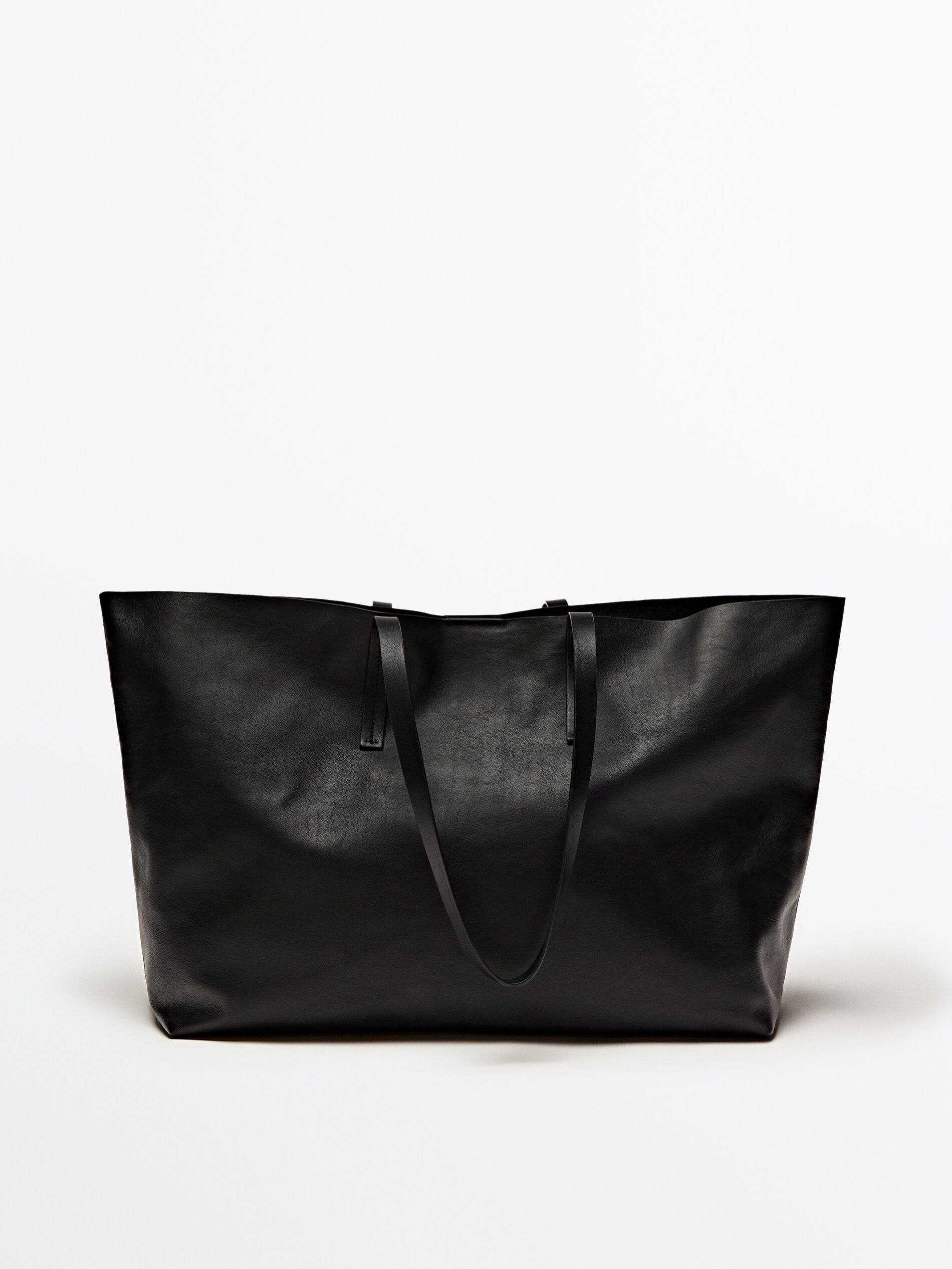Bolso shopper piel napa - NEGRO