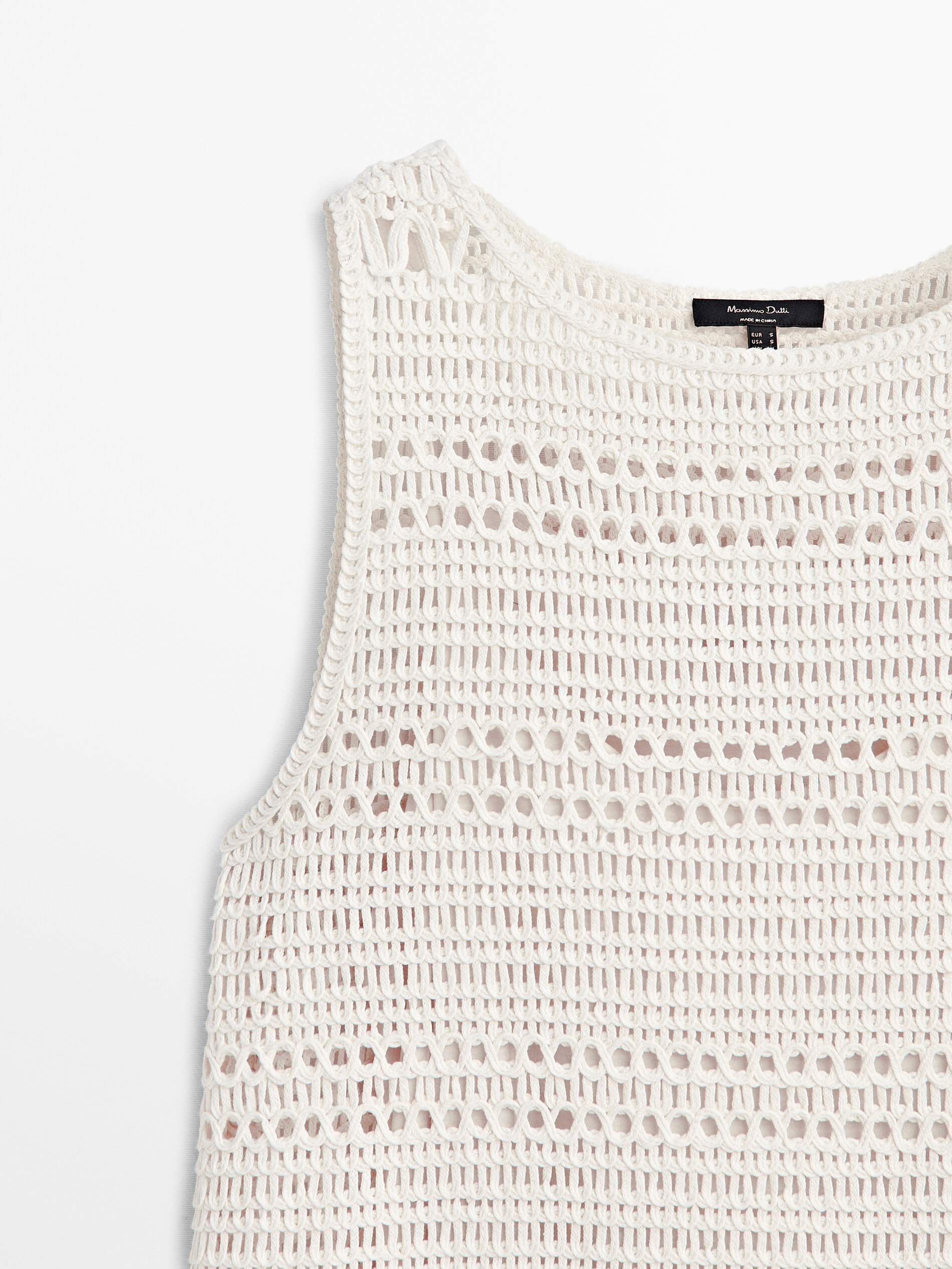 Vestido crochet desflecado - CRUDO