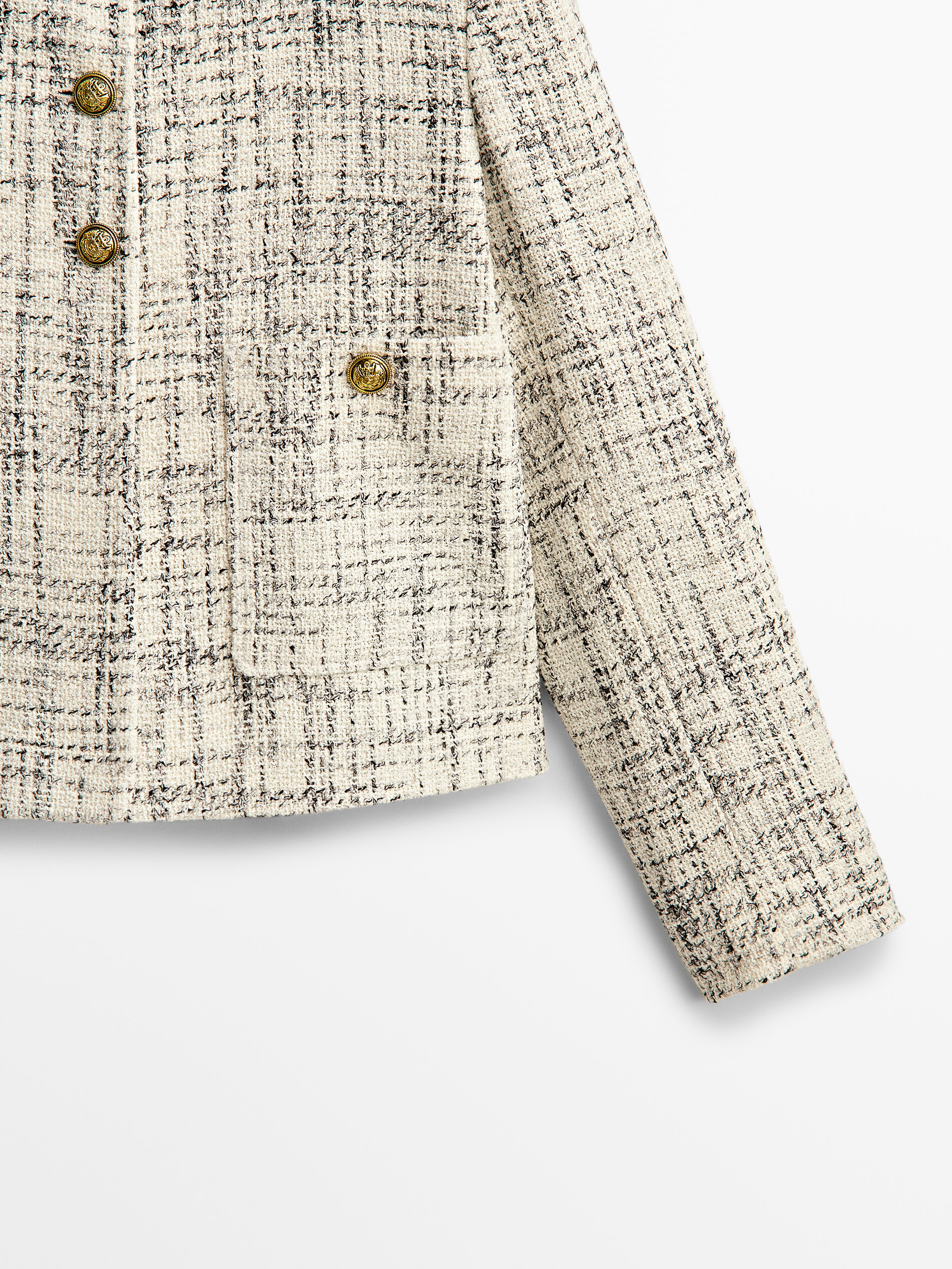 Chaqueta corta botones dorados - BLANCO