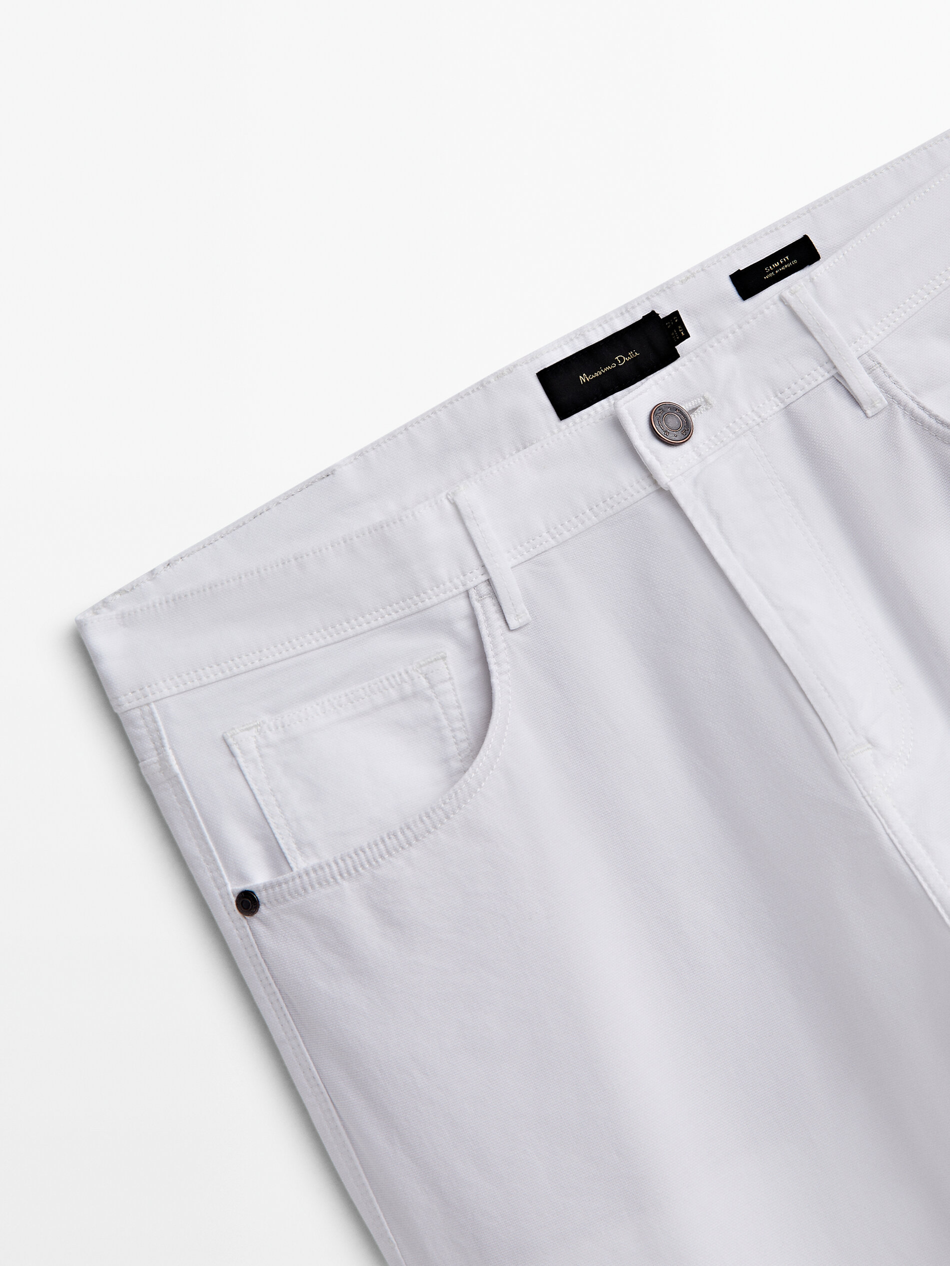 Pantalón tejanero estructura slim fit - BLANCO