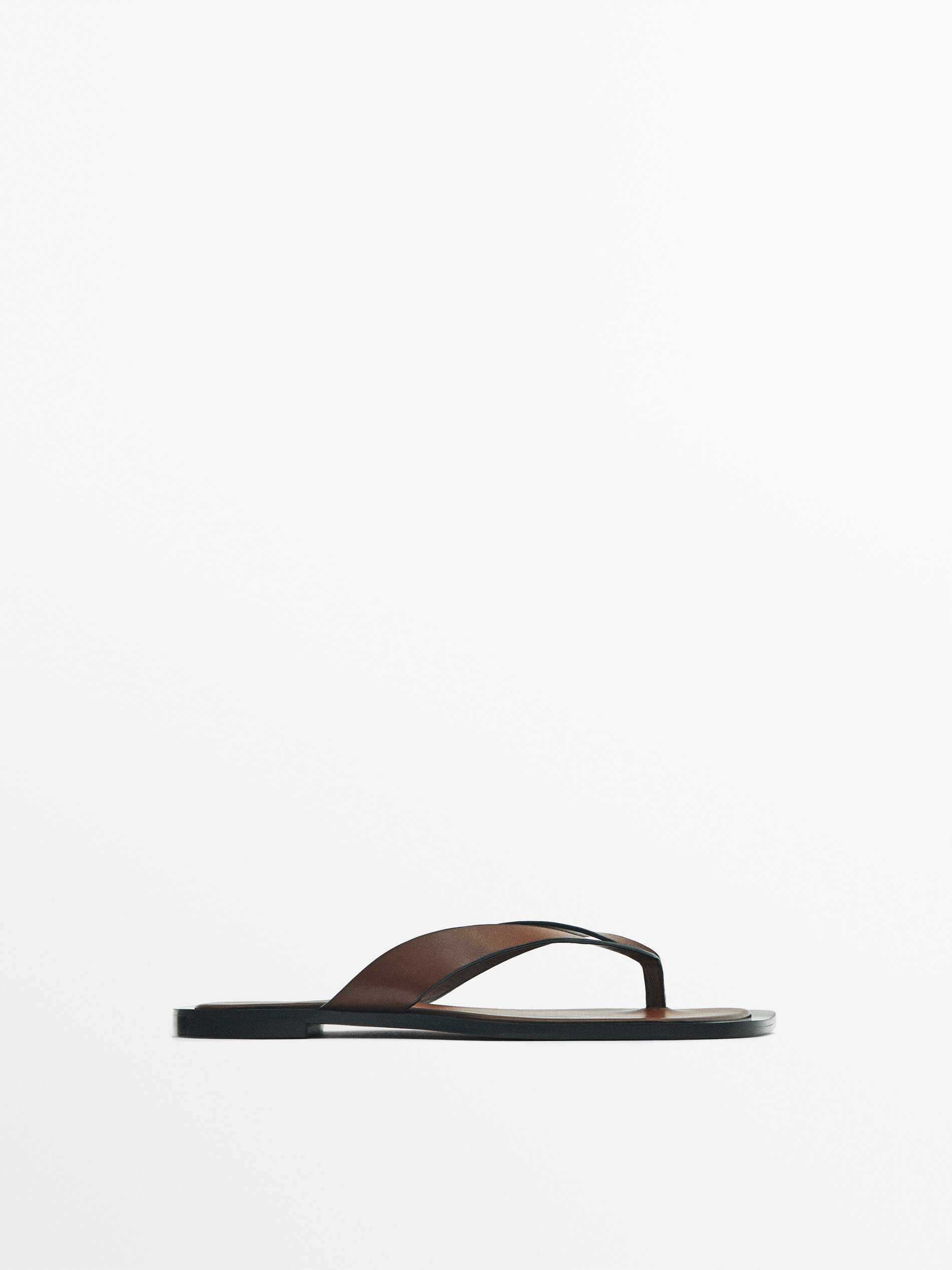 Sandalia piel tiras - MARRÓN