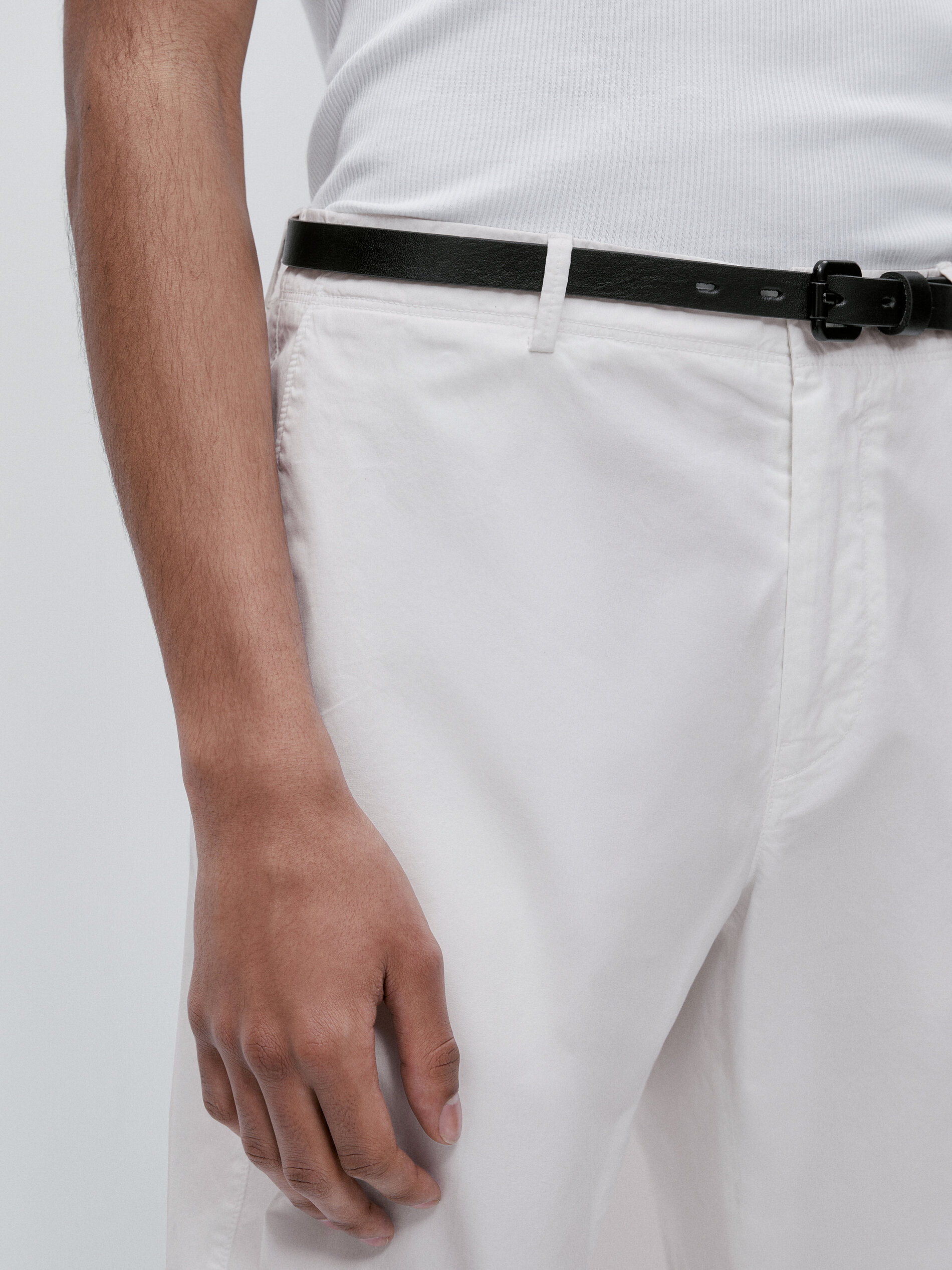 Bermuda algodón microsarga - BLANCO