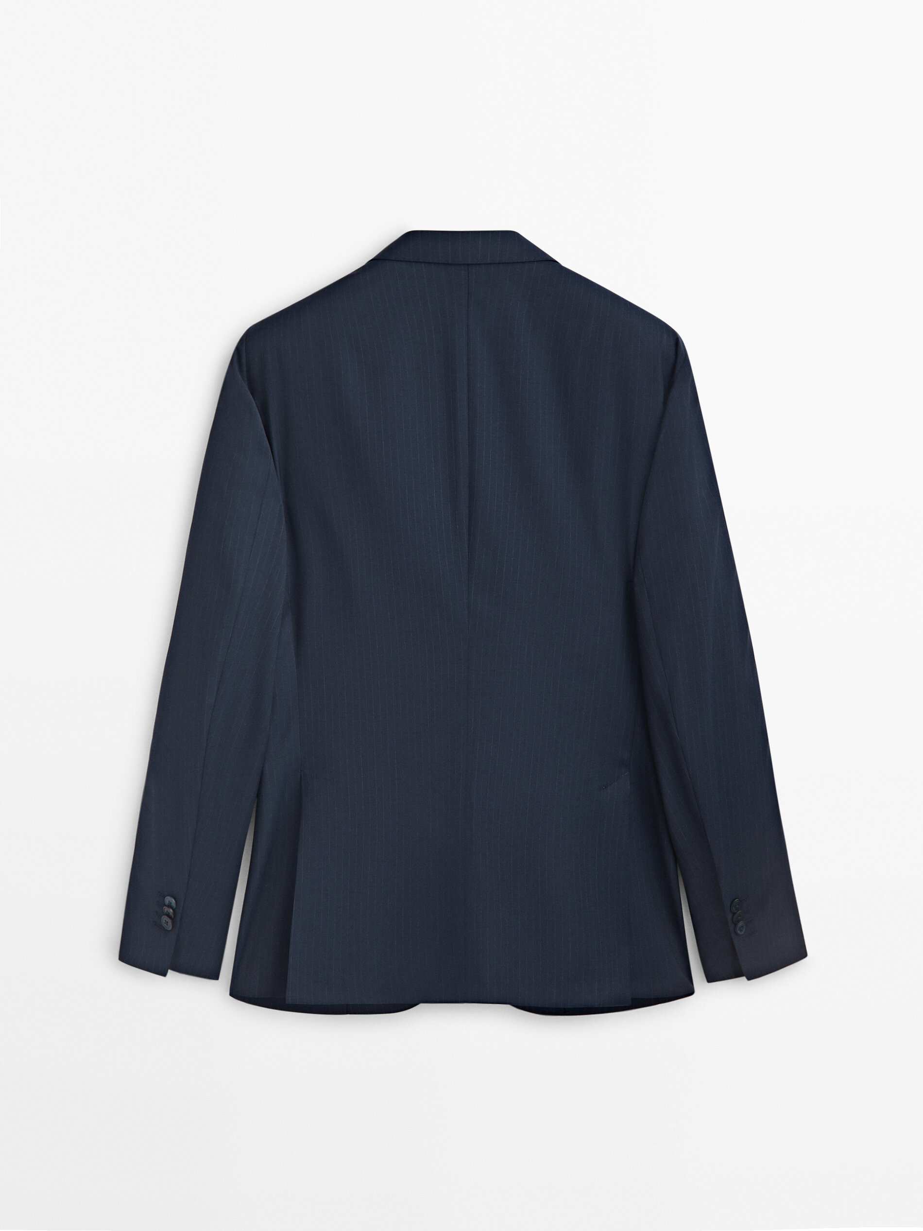 Americana traje lana super 120's raya diplomática - AZUL MARINO