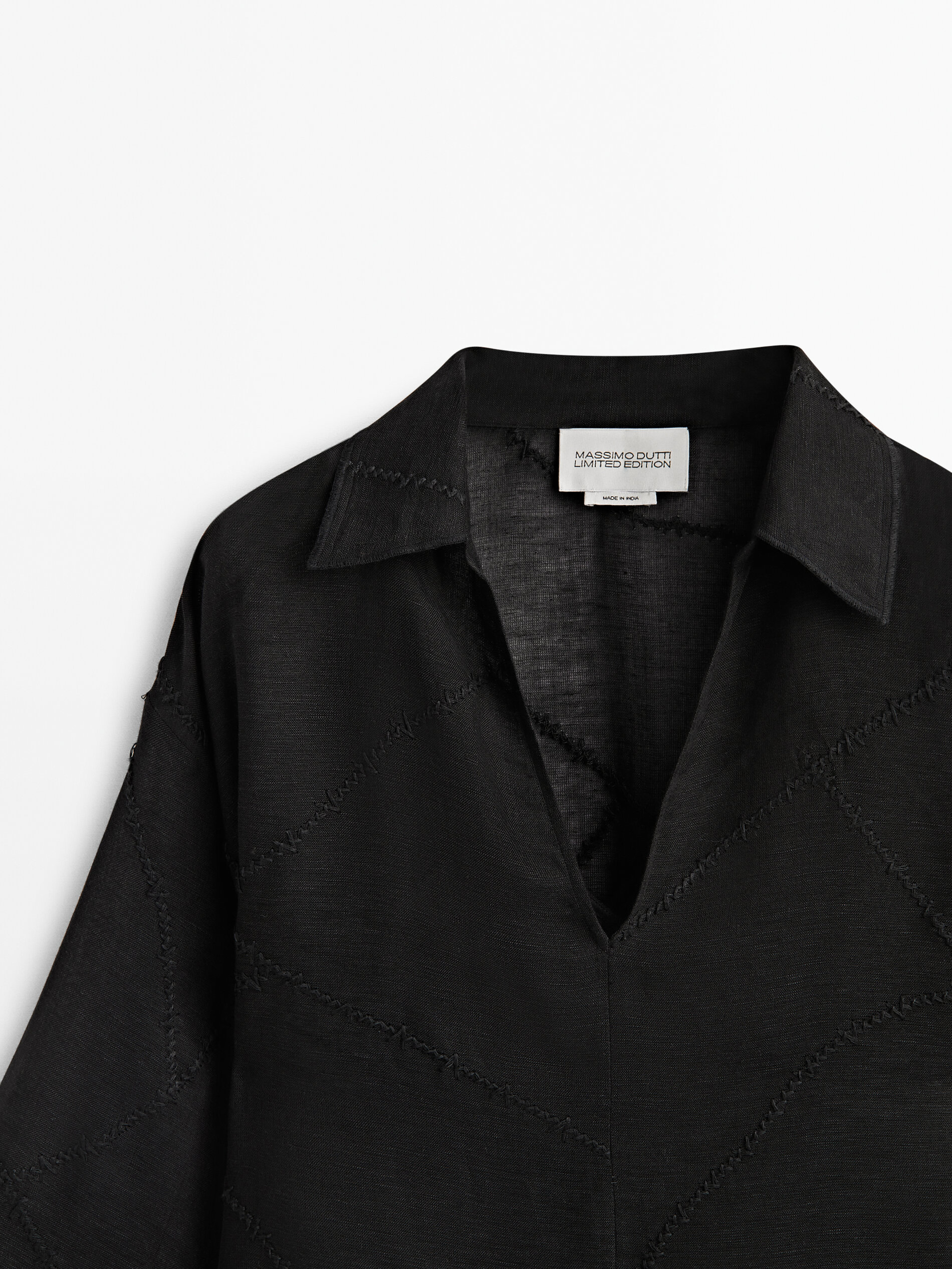 Blusón detalle bordados Limited Edition - NEGRO